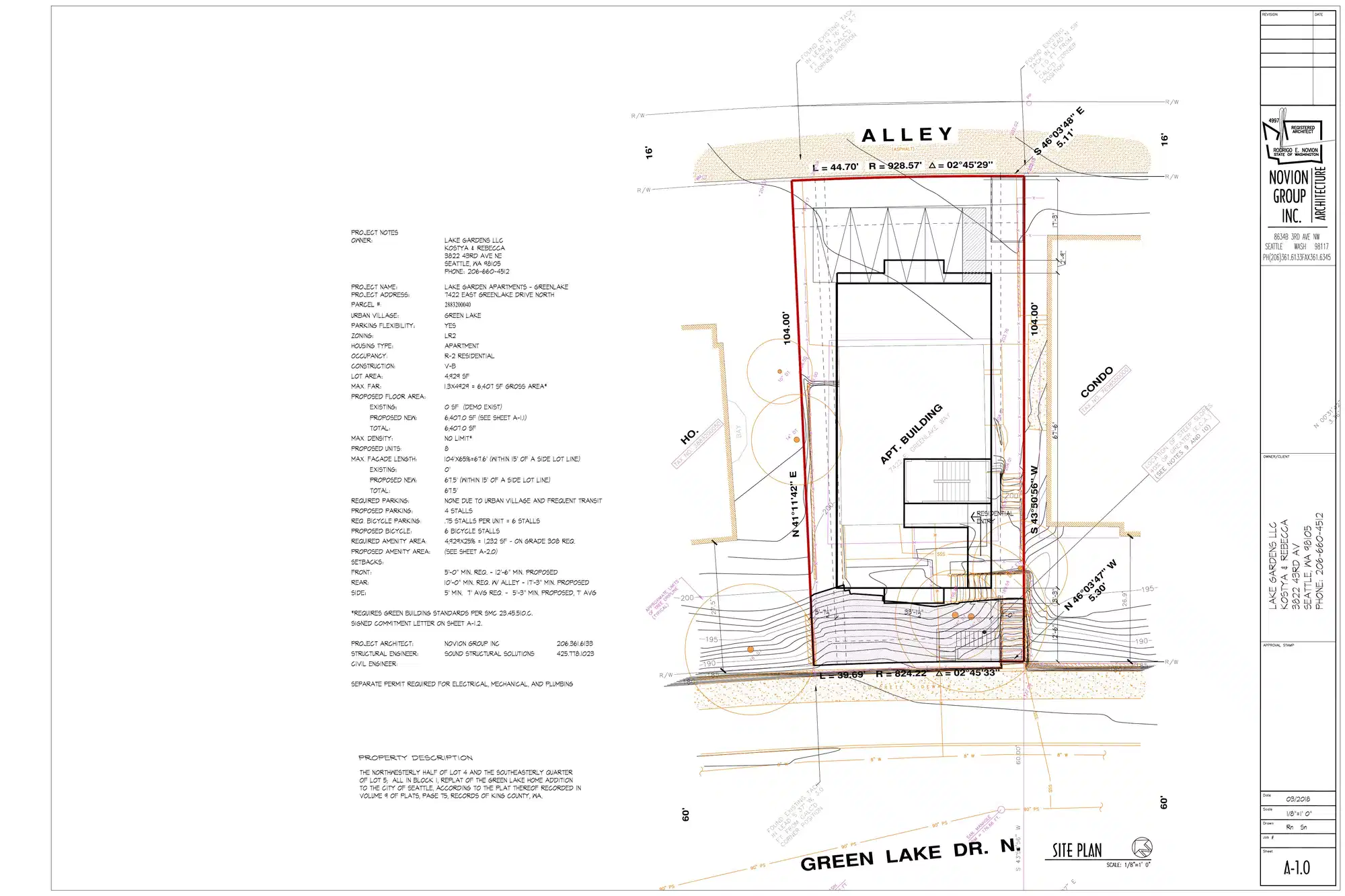 Site plan for 7422 East Green Lake Dr N