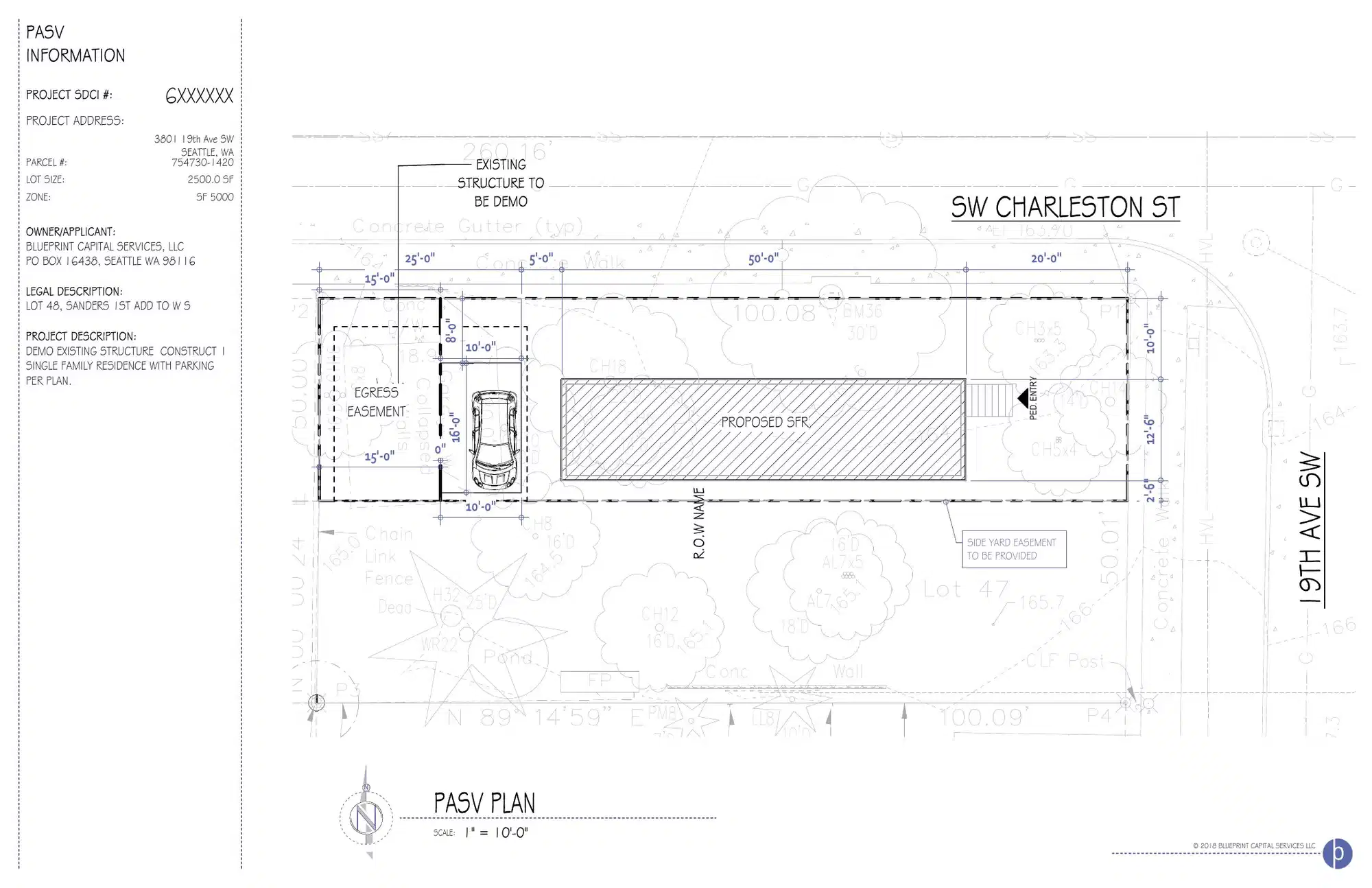 Site plan for 3801 19th Ave SW