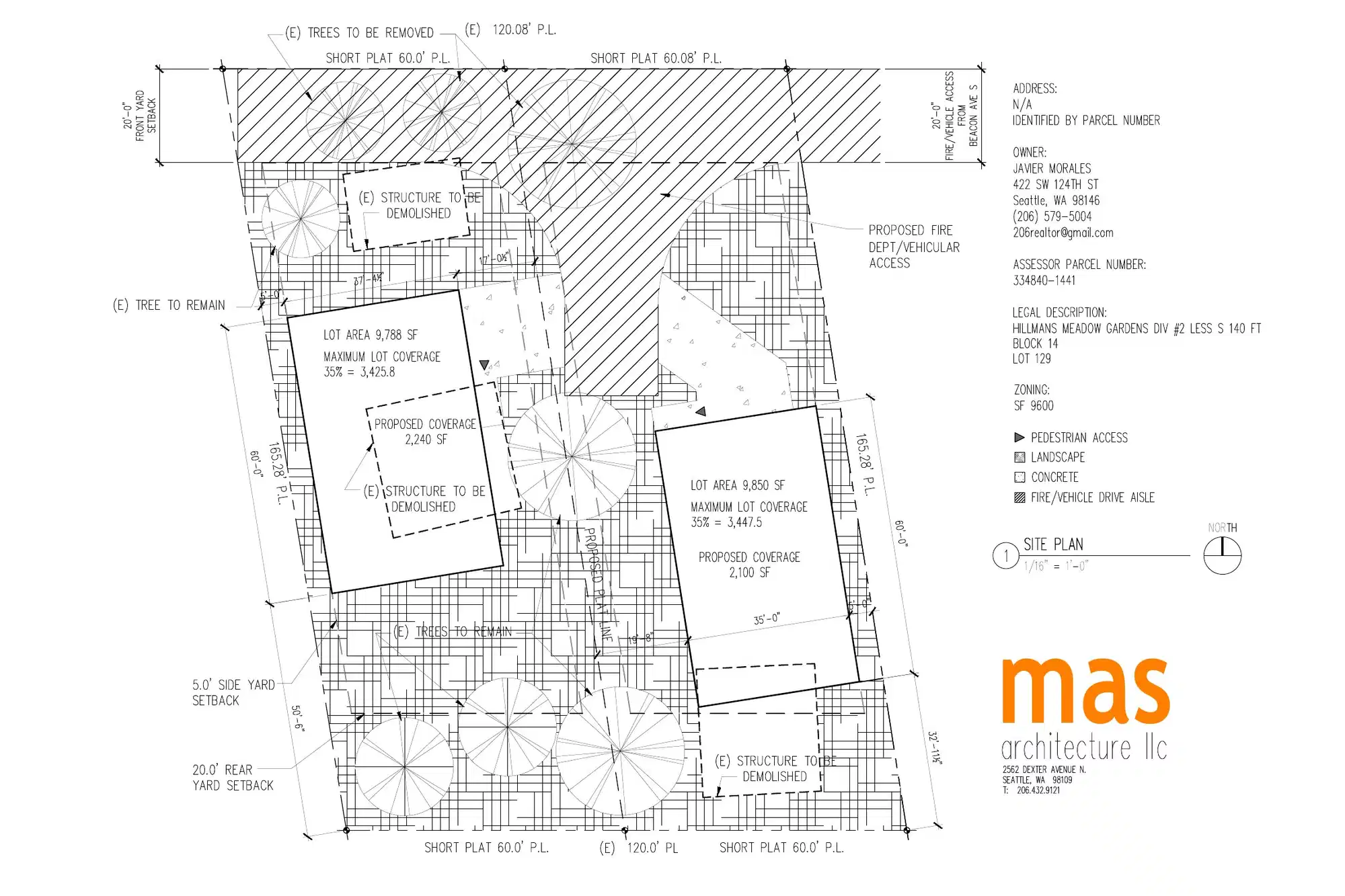 Site plan for 11643 Beacon Ave S