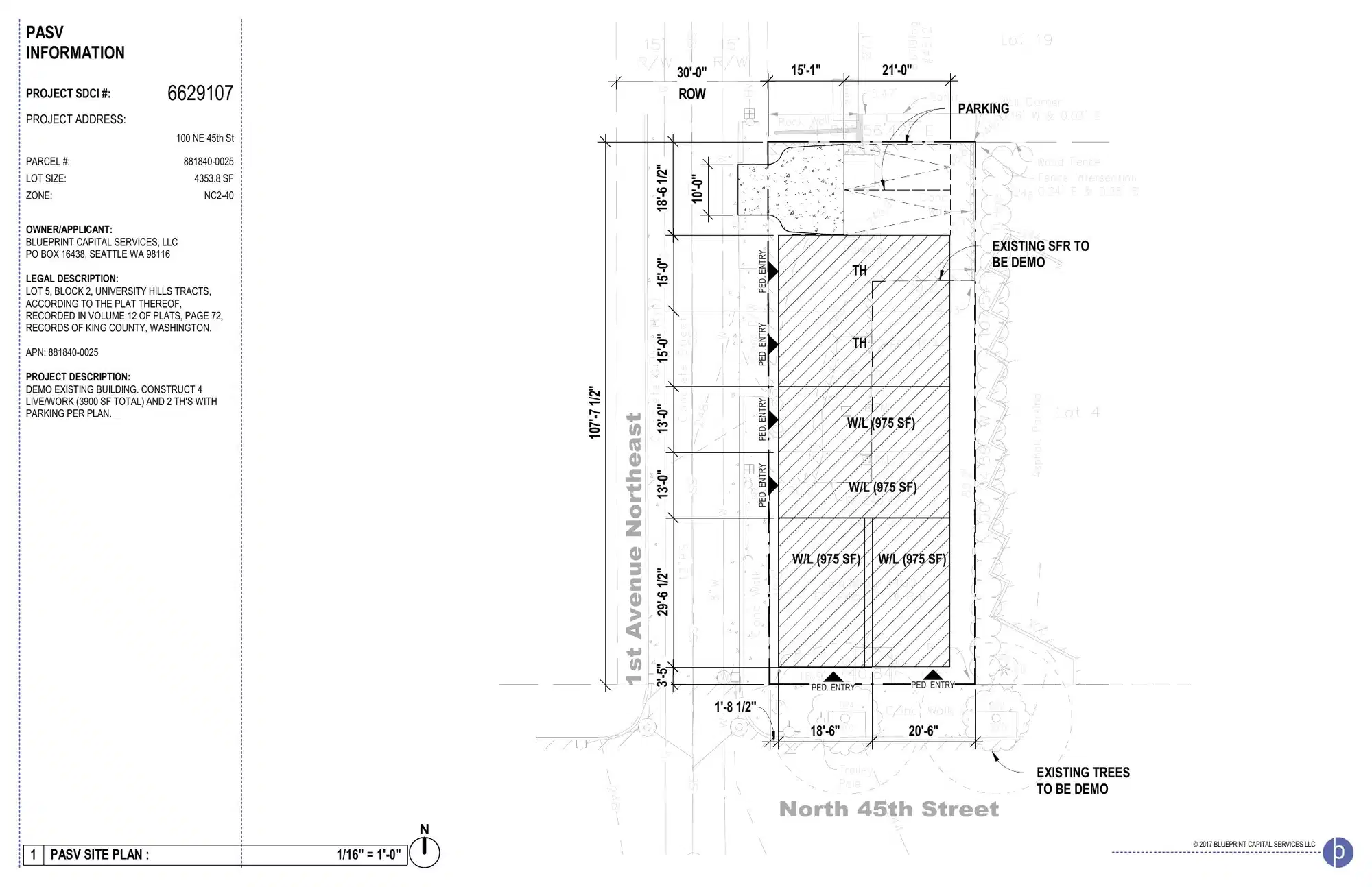 Site plan for 100 NE 45th St