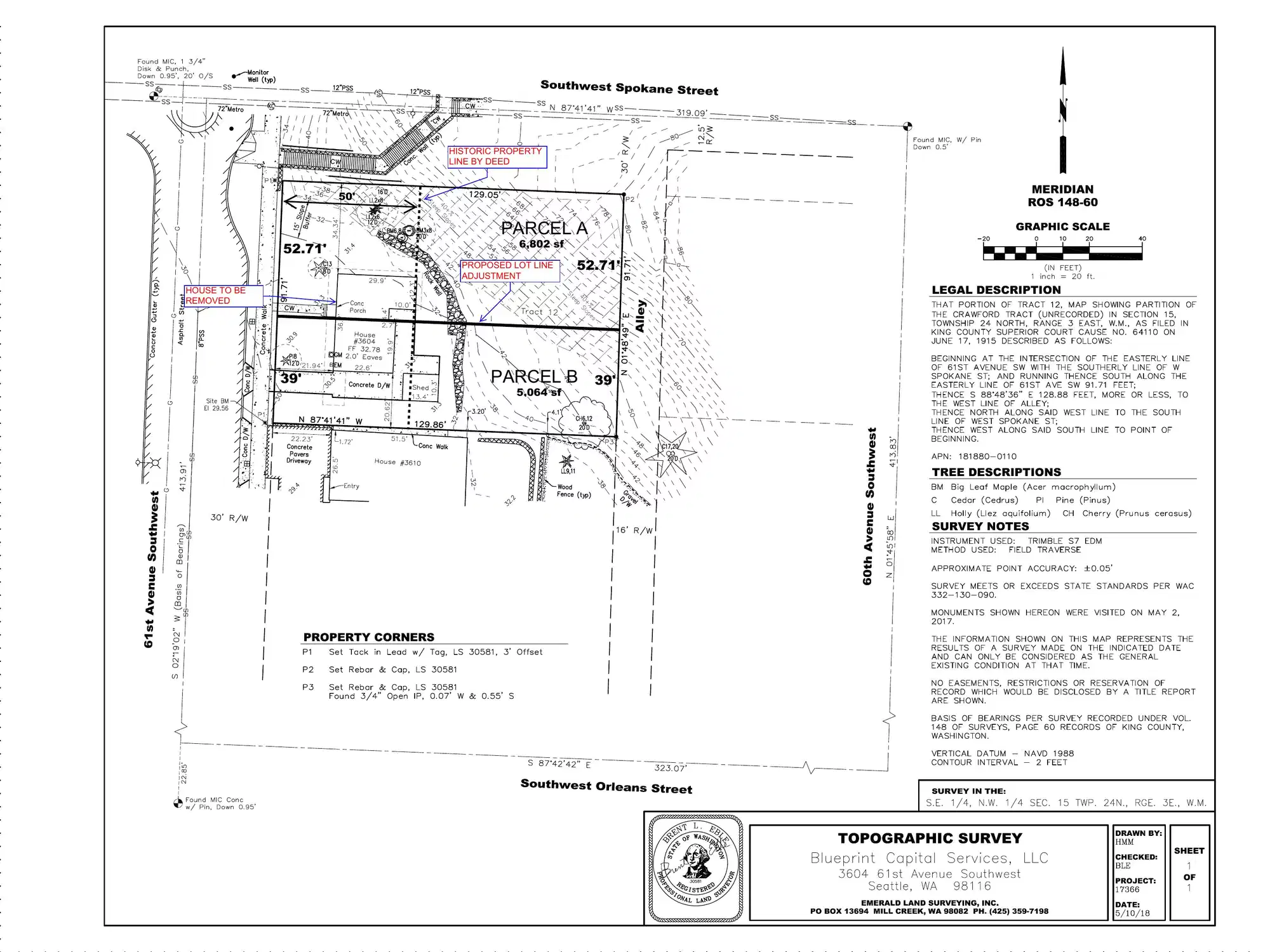 Site plan for 3608 61st Ave SW
