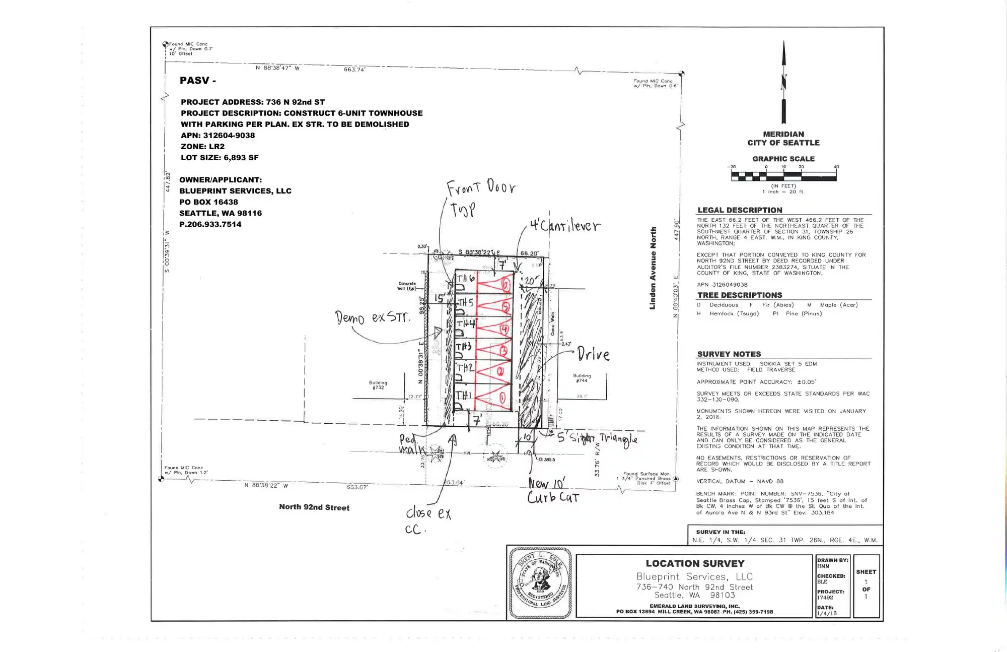 Site plan for 738 N 92nd St