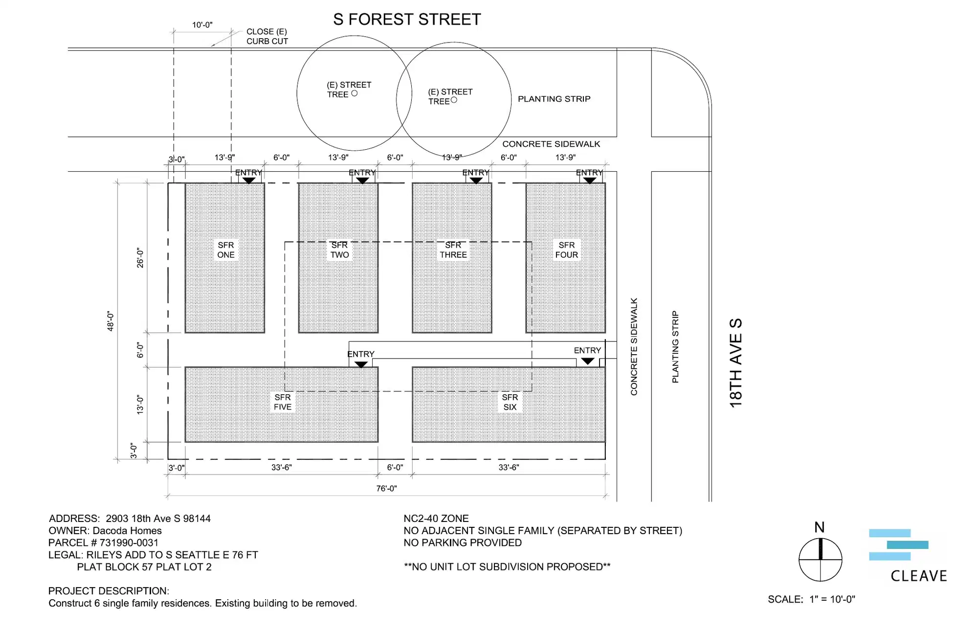 Site plan for 2903 18th Ave S