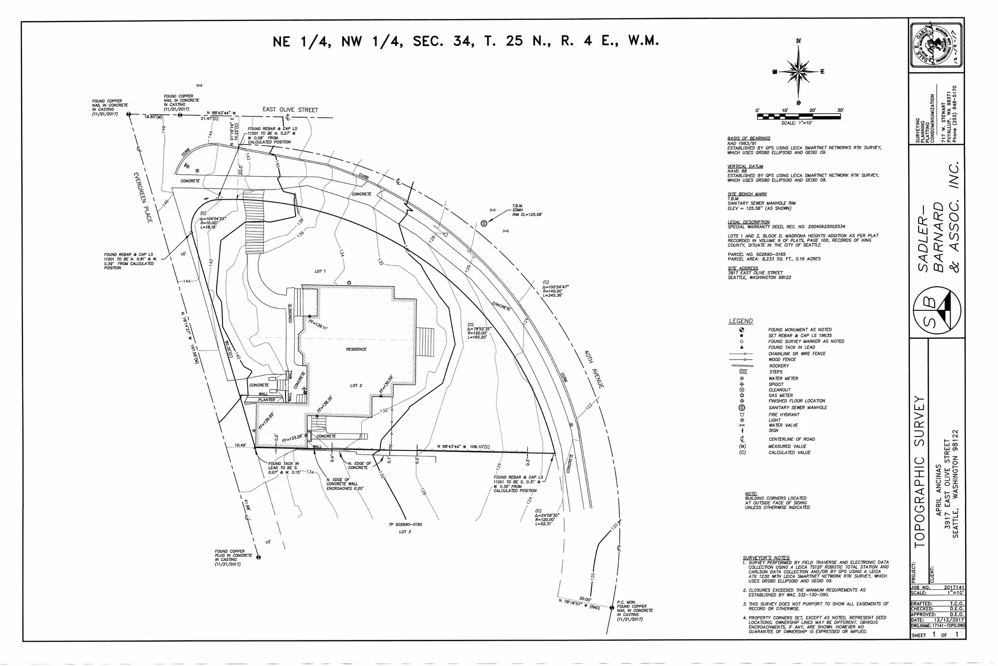 Site plan for 3917 E Olive St