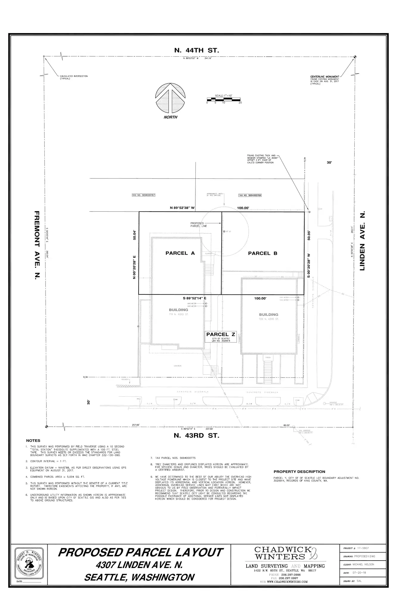 Site plan for 4307 Linden Ave N