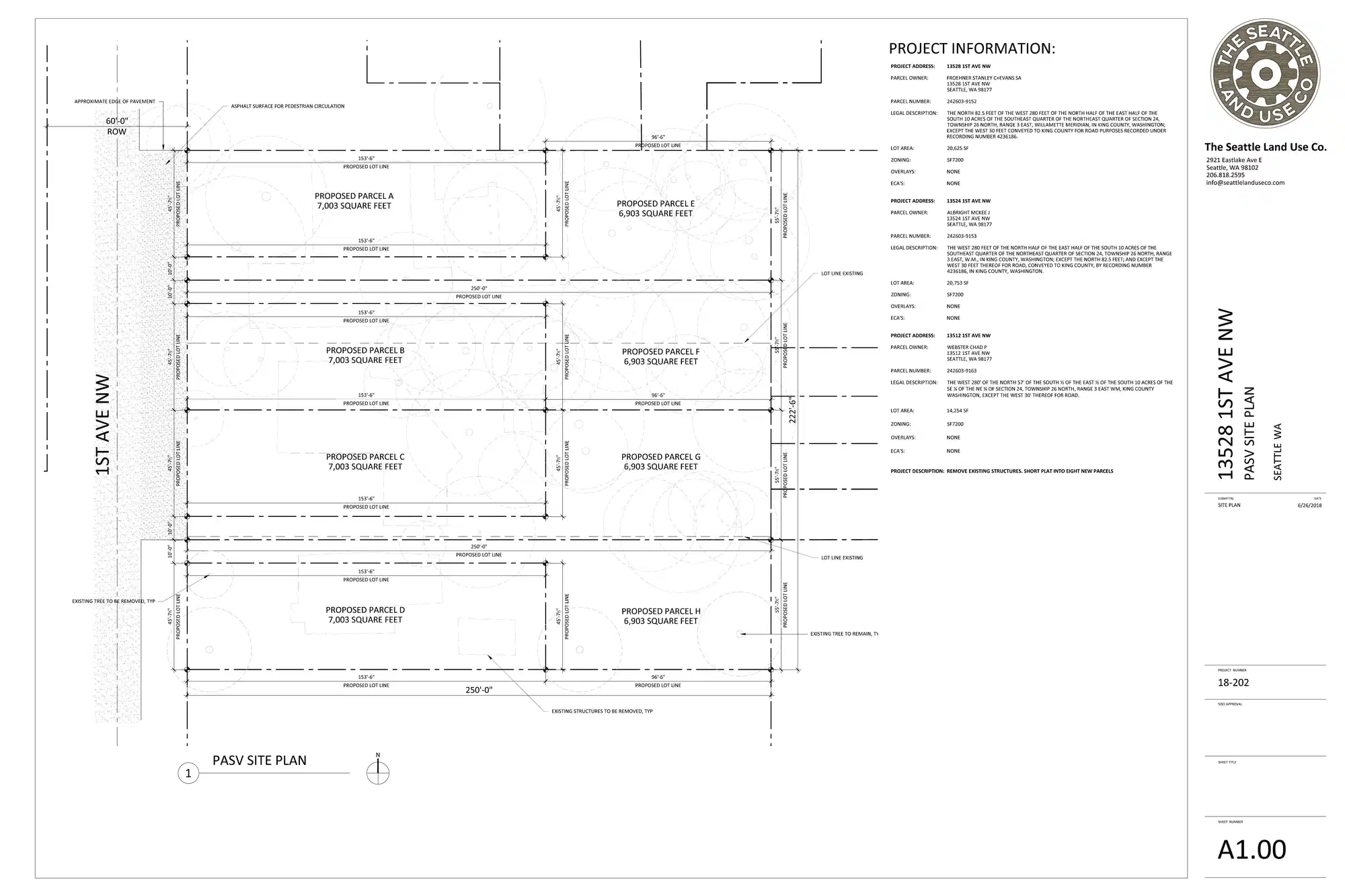 Site plan for 13528 1st Ave NW