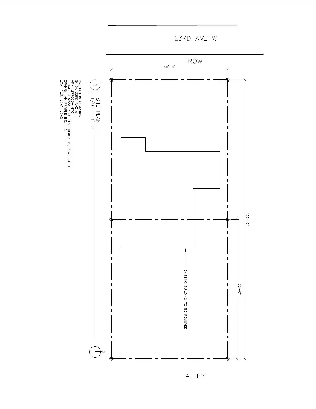 Site plan for 3410 23rd Ave W