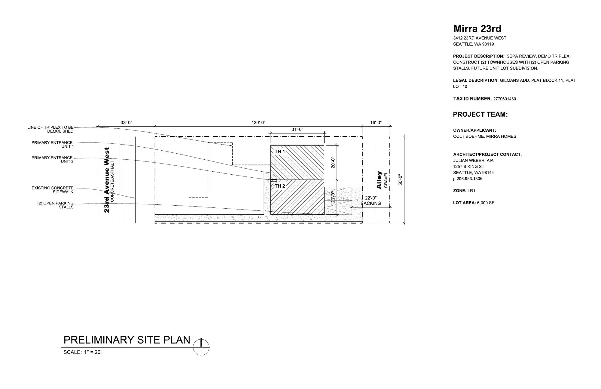 Site plan for 3412 23rd Ave W