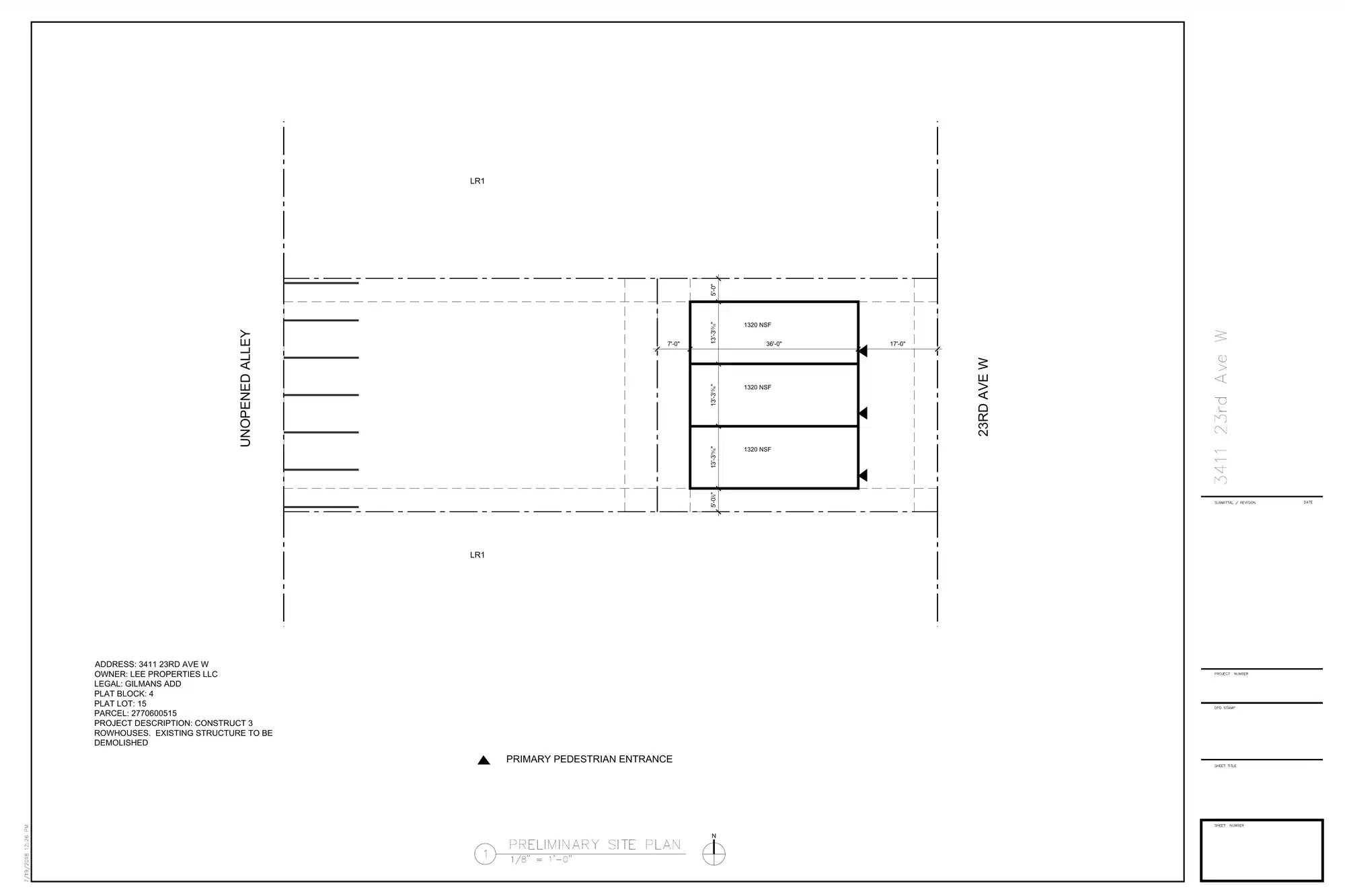 Site plan for 3411 23rd Ave W
