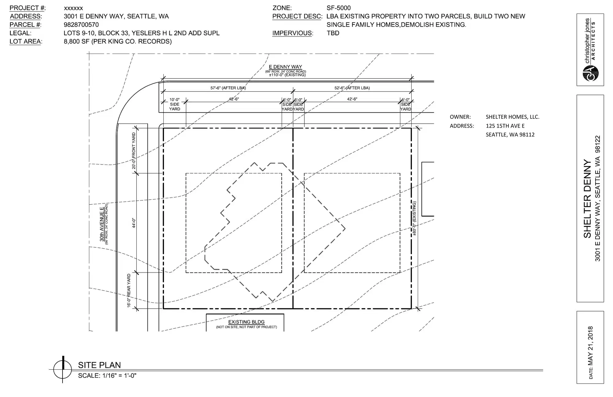 Site plan for 3001 E Denny Way