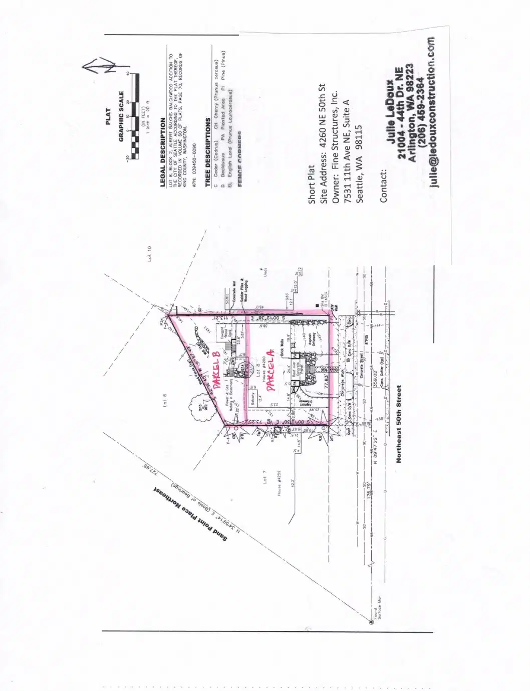 Site plan for 4264 NE 50th St