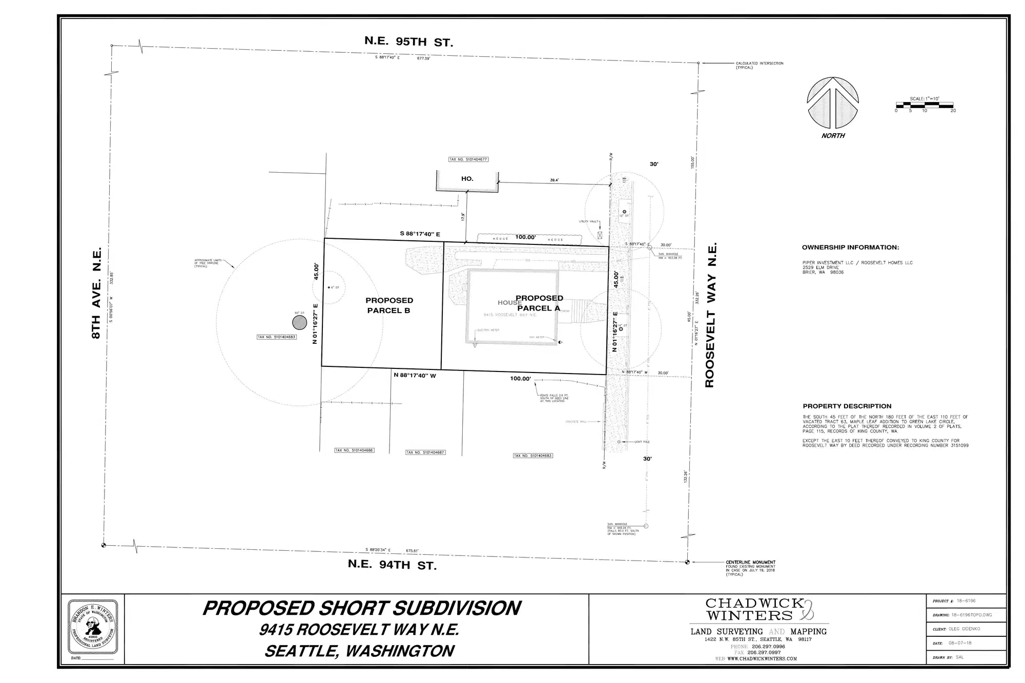 Site plan for 9415 Roosevelt Way NE