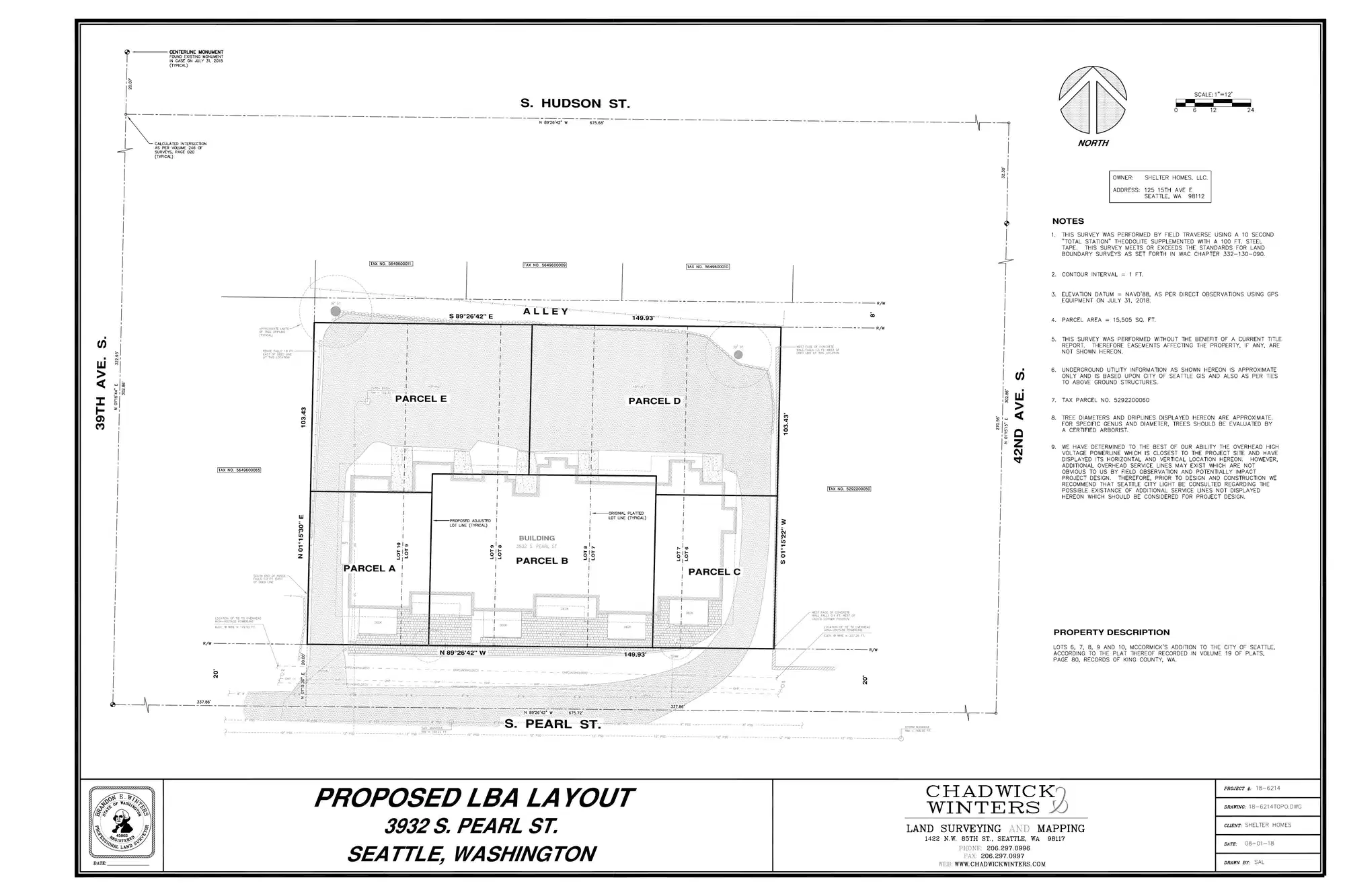 Site plan for 3934 S Pearl St