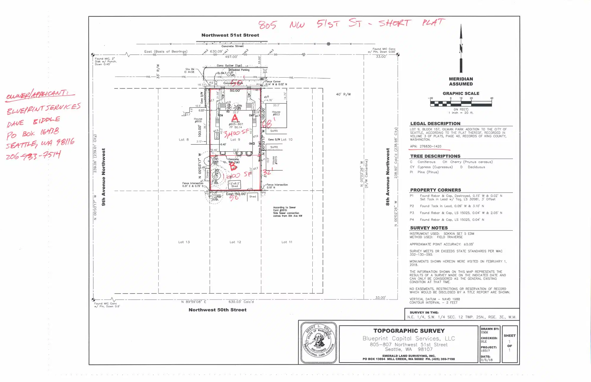 Site plan for 807 NW 51st St