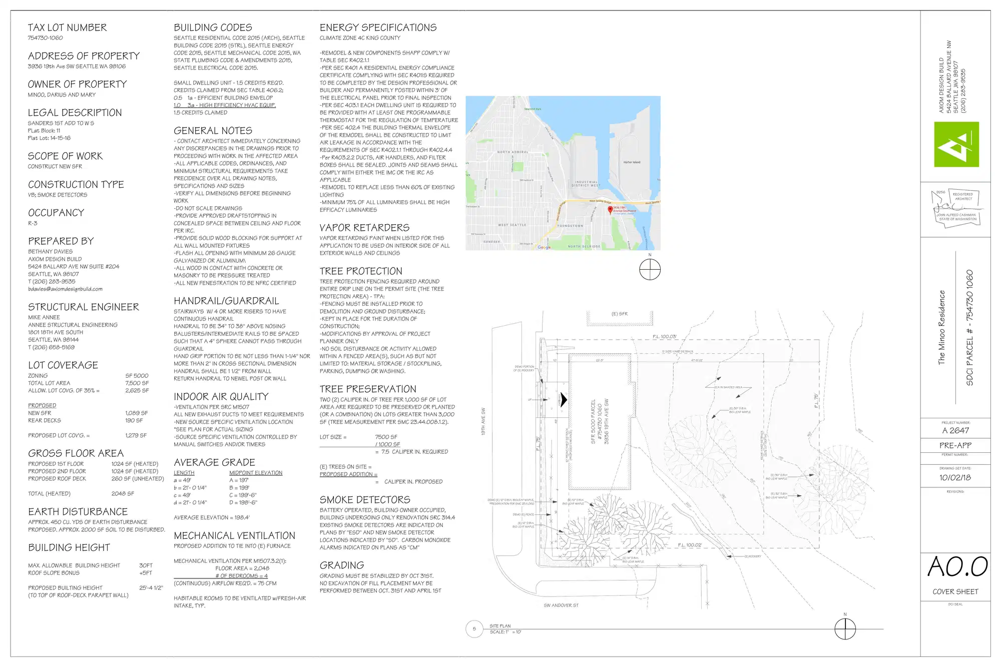 Site plan for 3936 19th Ave SW
