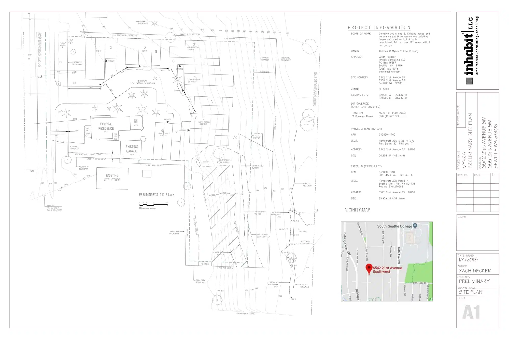 Site plan for 6550 21st Ave SW