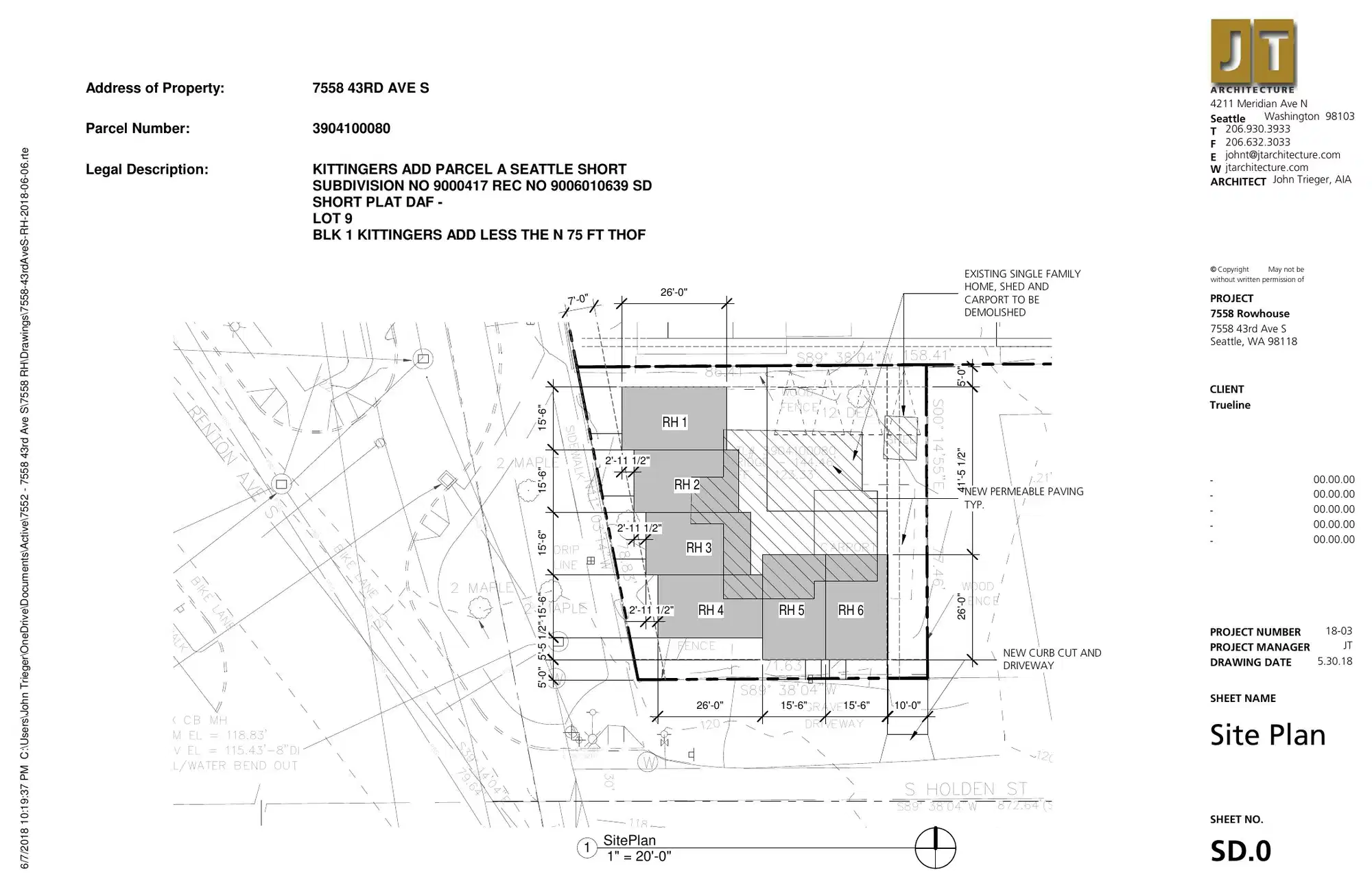 Site plan for 7558 43rd Ave S