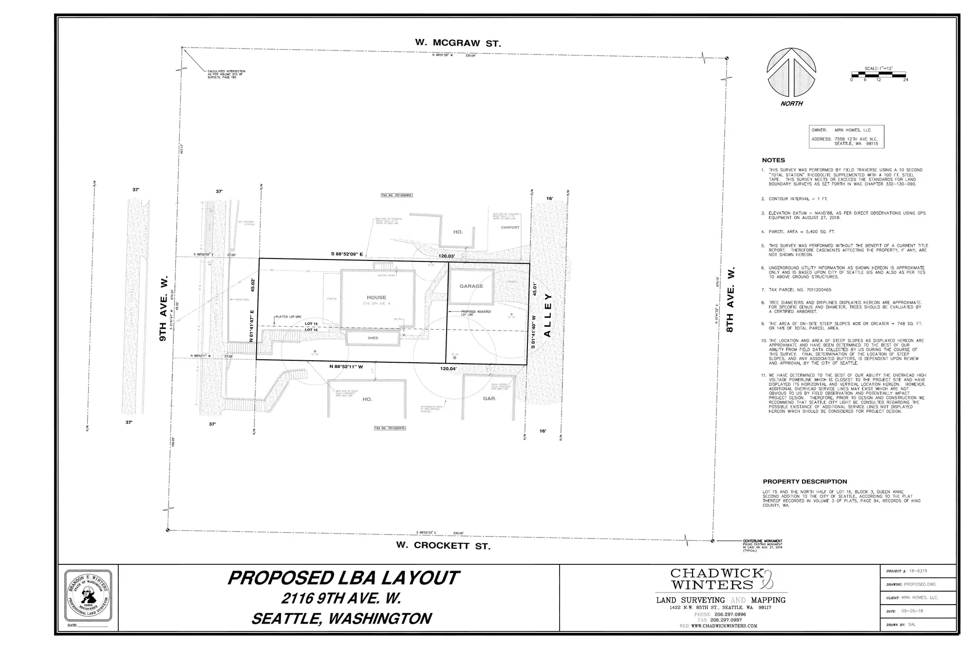 Site plan for 2114 9th Ave W