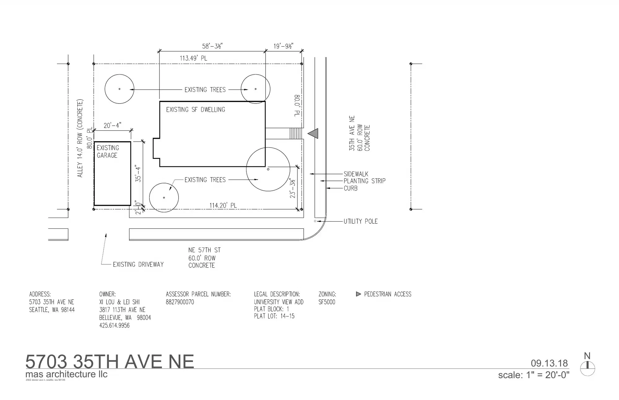 Site plan for 3416 NE 57th St