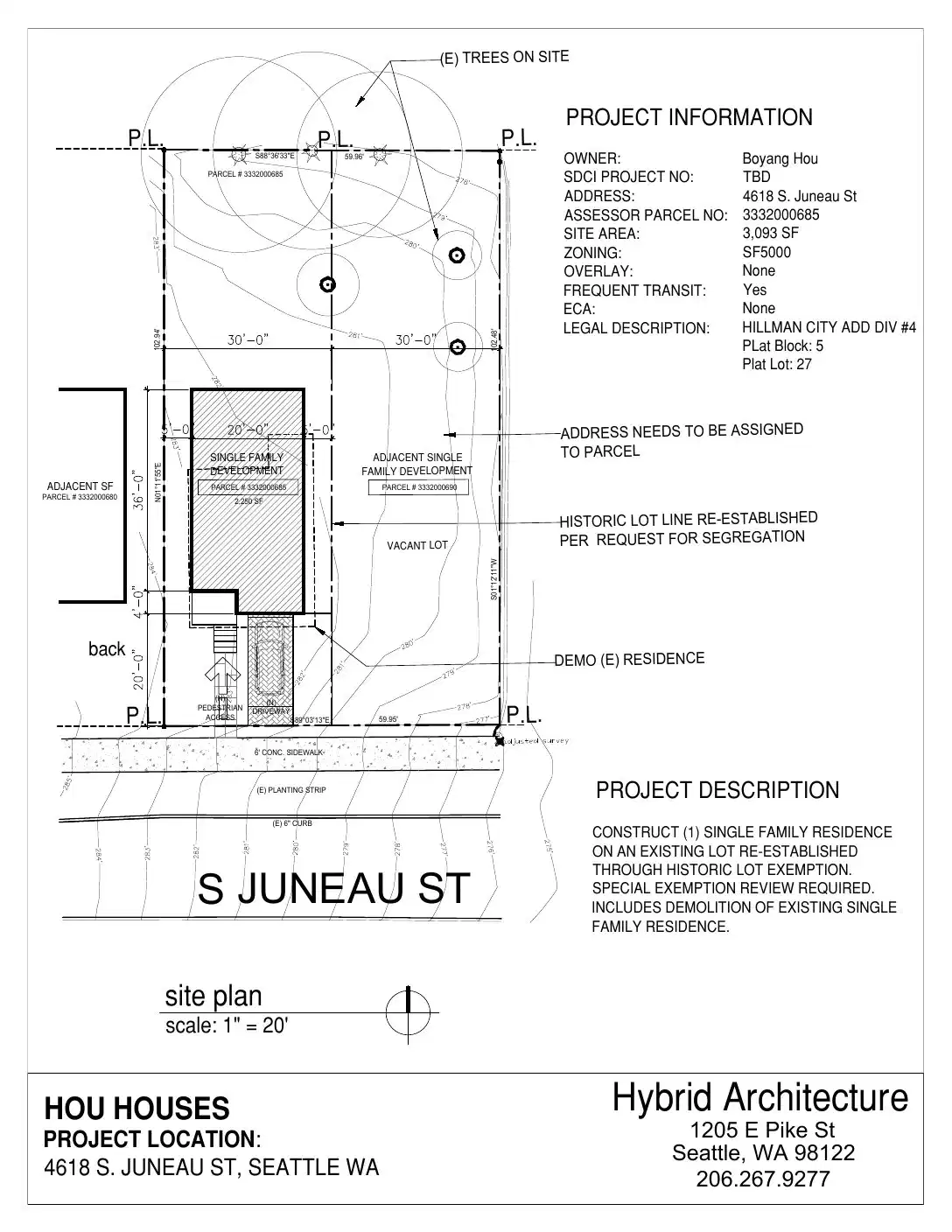 Site plan for 4620 S Juneau St
