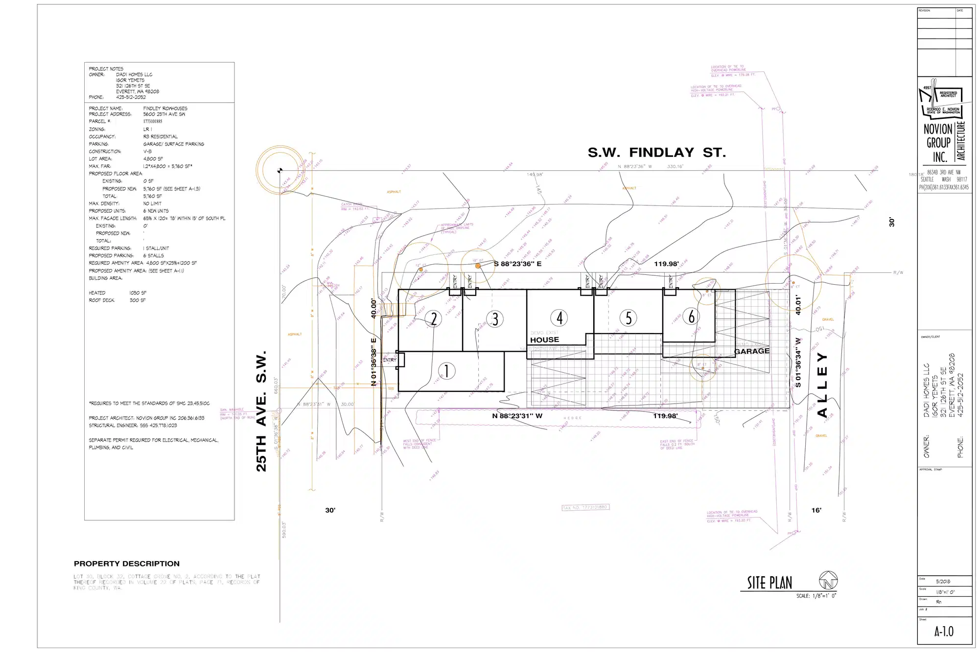 Site plan for 2425 SW Findlay St