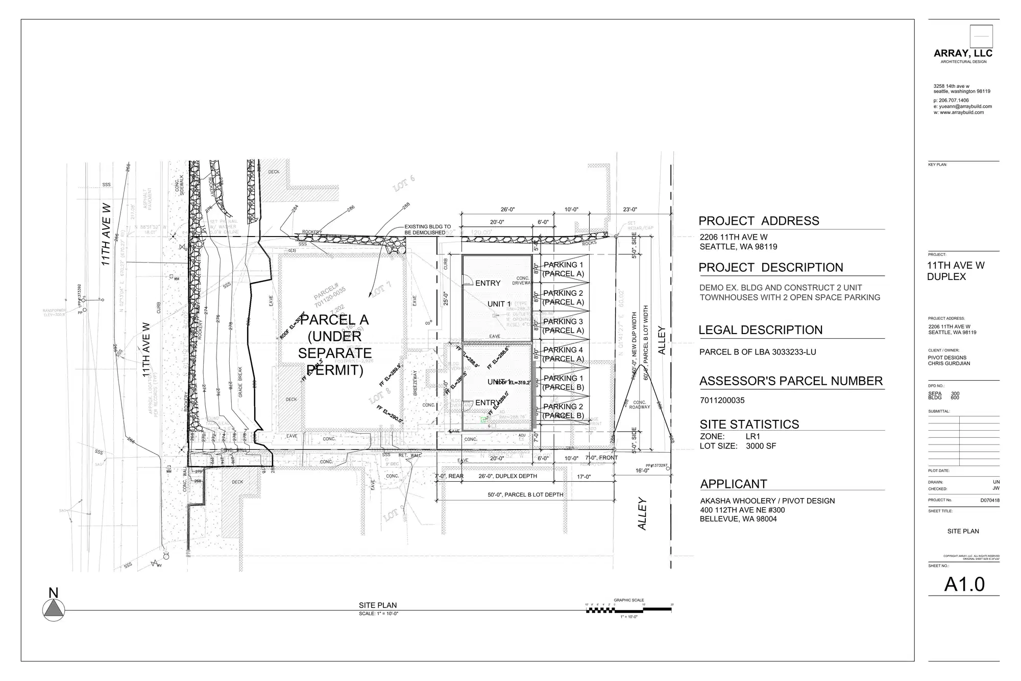 Site plan for 2204 11th Ave W