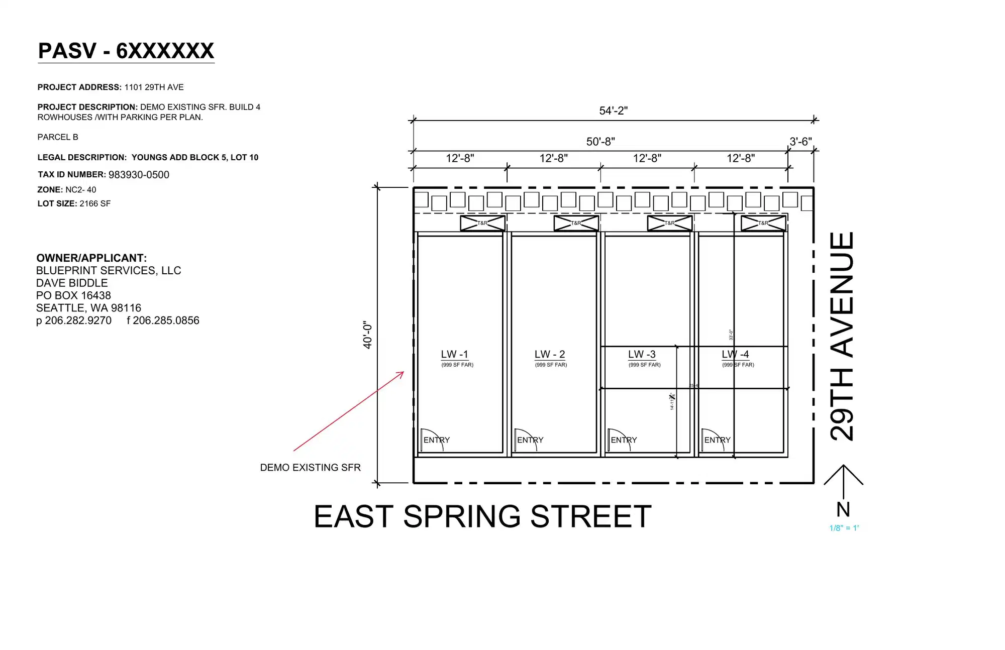 Site plan for 2830 E Spring St