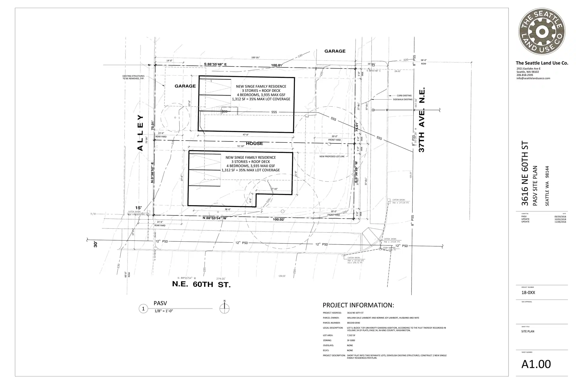 Site plan for 6001 37th Ave NE