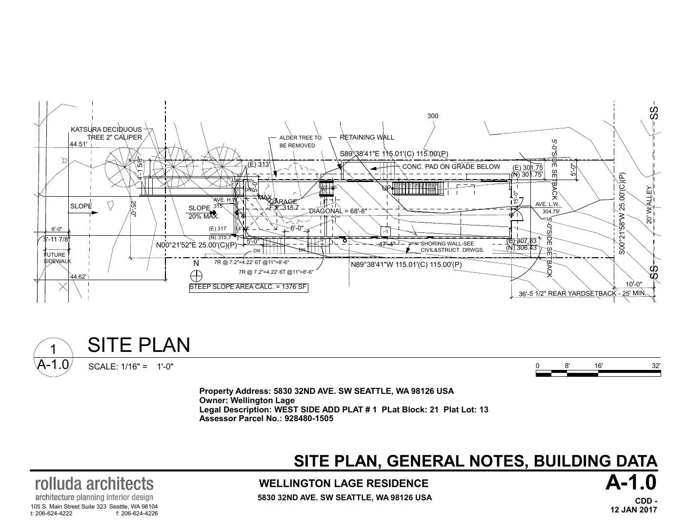 Site plan for 5630 32nd Ave SW