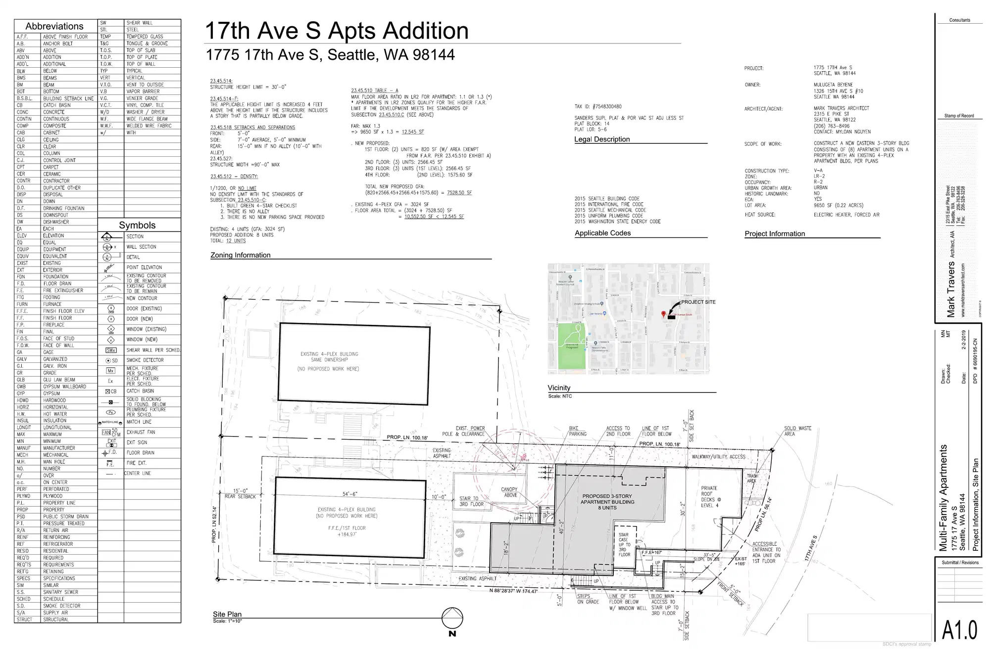 Site plan for 1771 17th Ave S