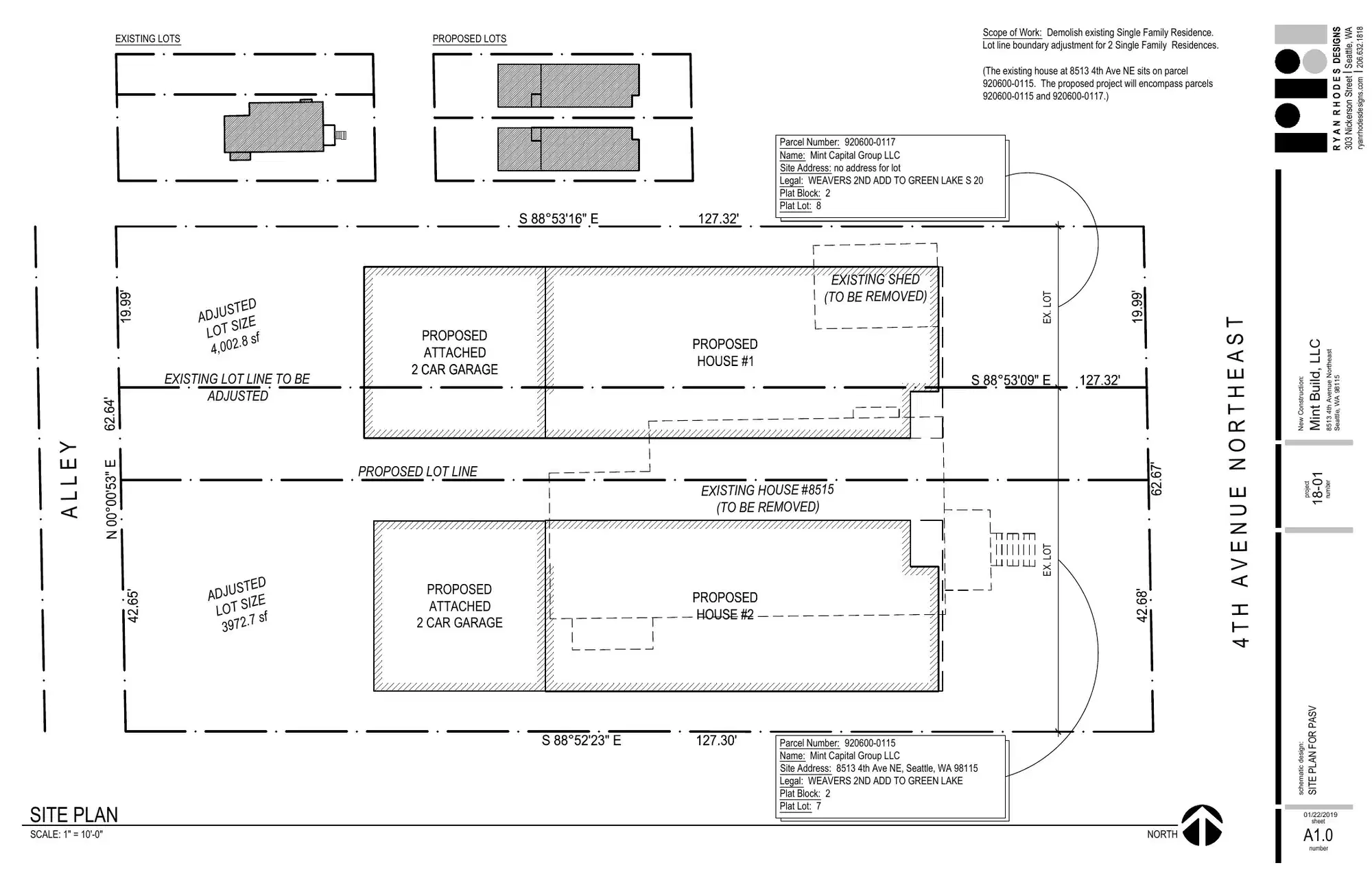 Site plan for 8515 4th Ave NE