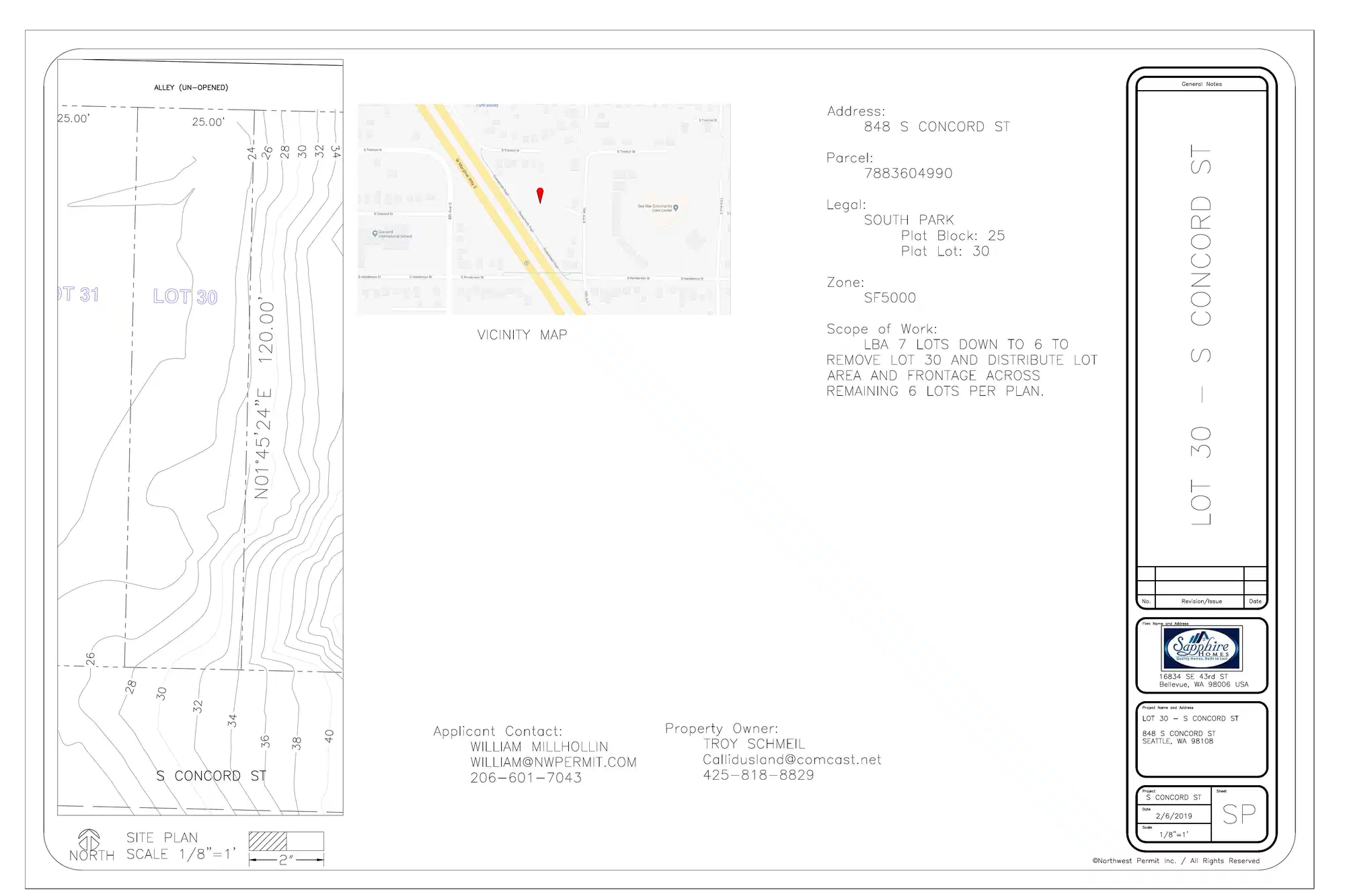 Site plan for 848 S Concord St