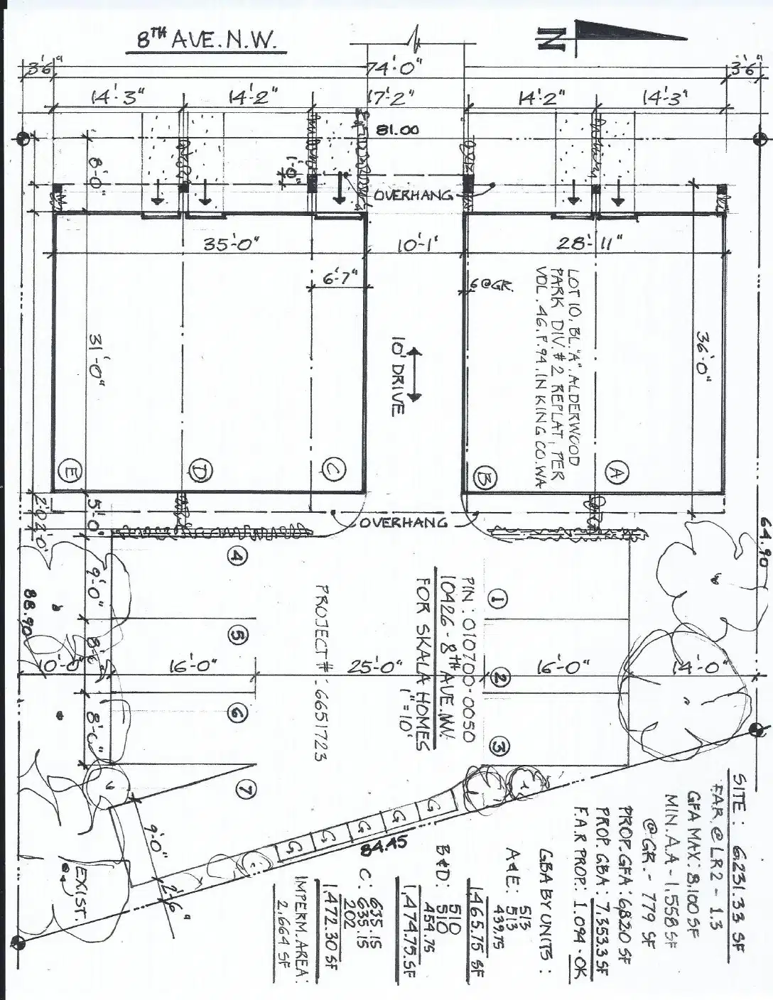 Site plan for 10426 8th Ave NW