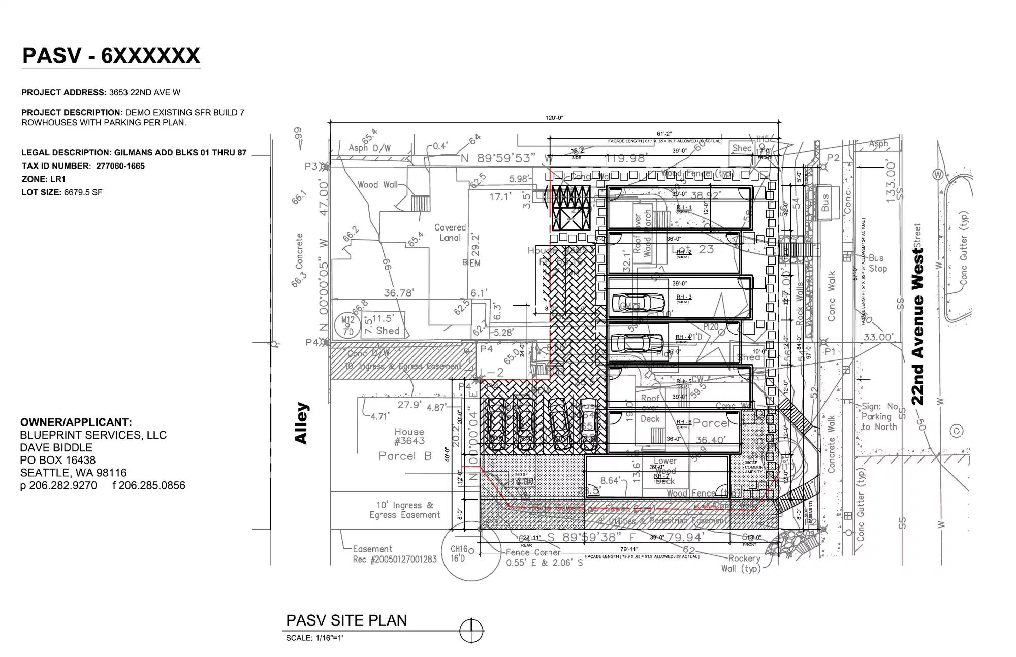 Site plan for 3645 22nd Ave W