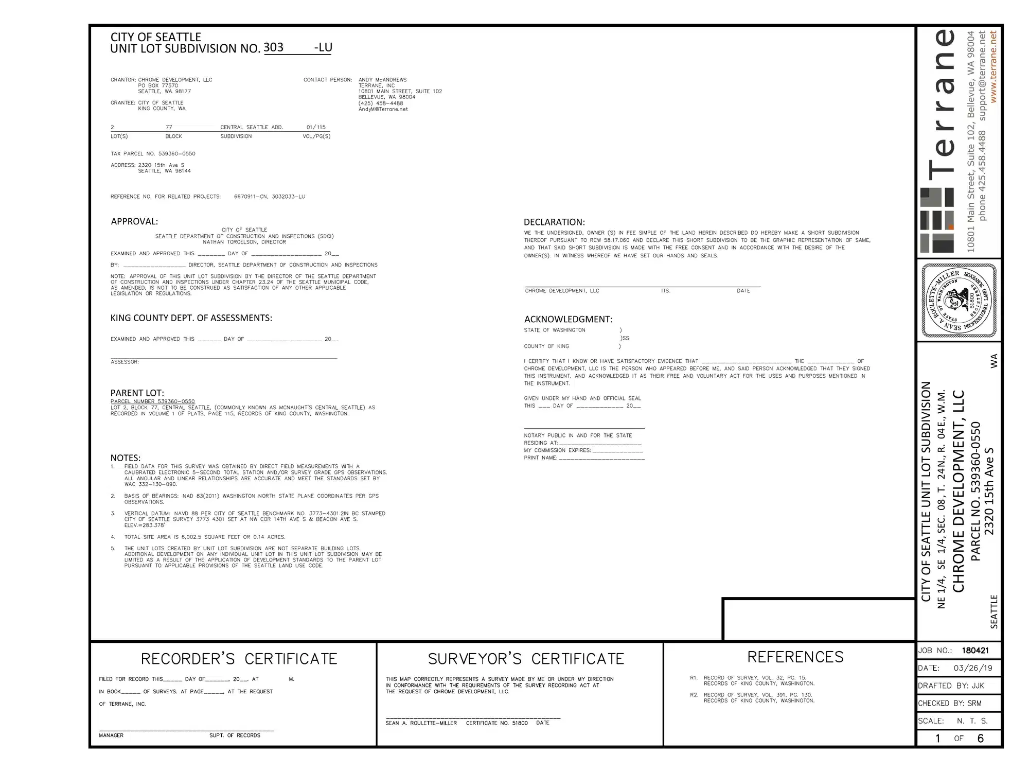 Site plan for 2320 15th Ave S