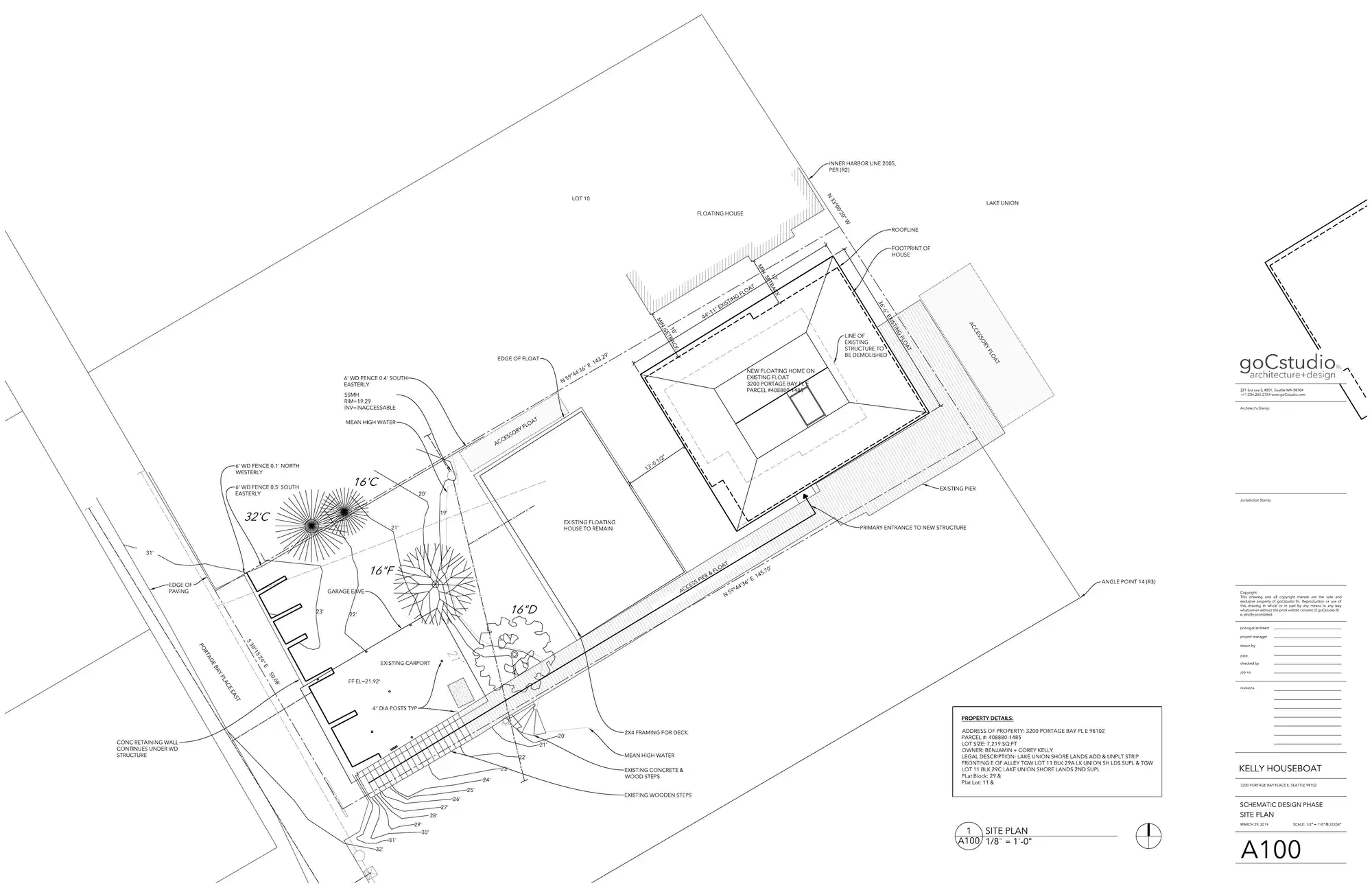 Site plan for 3200 Portage Bay Pl E