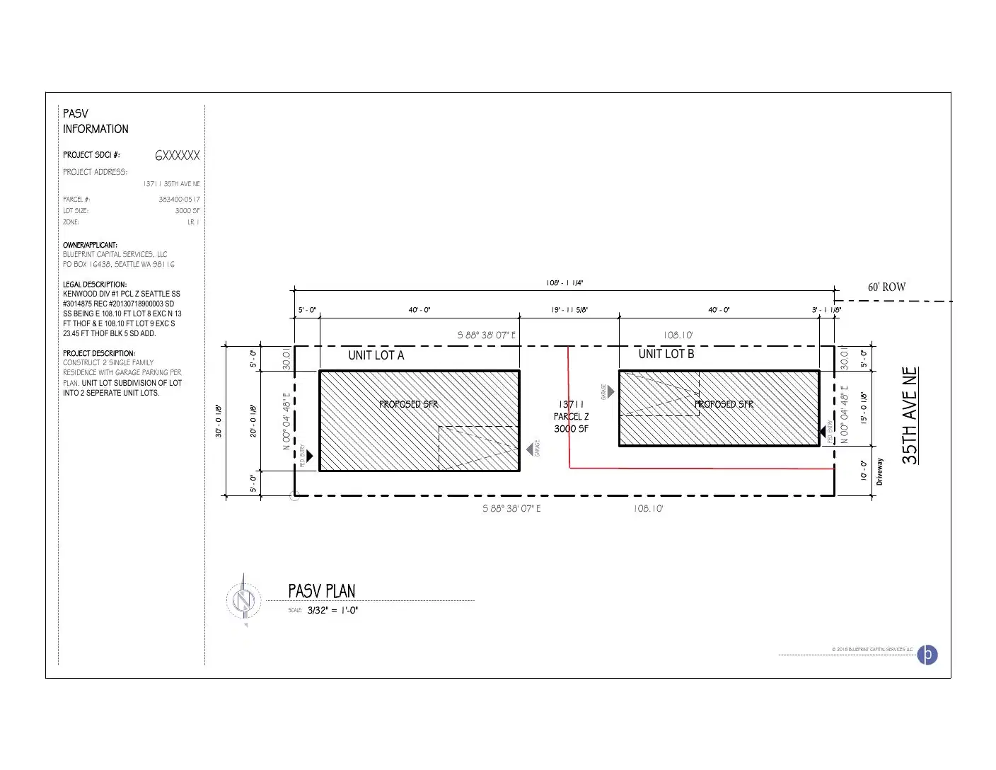 Site plan for 13711 35th Ave NE