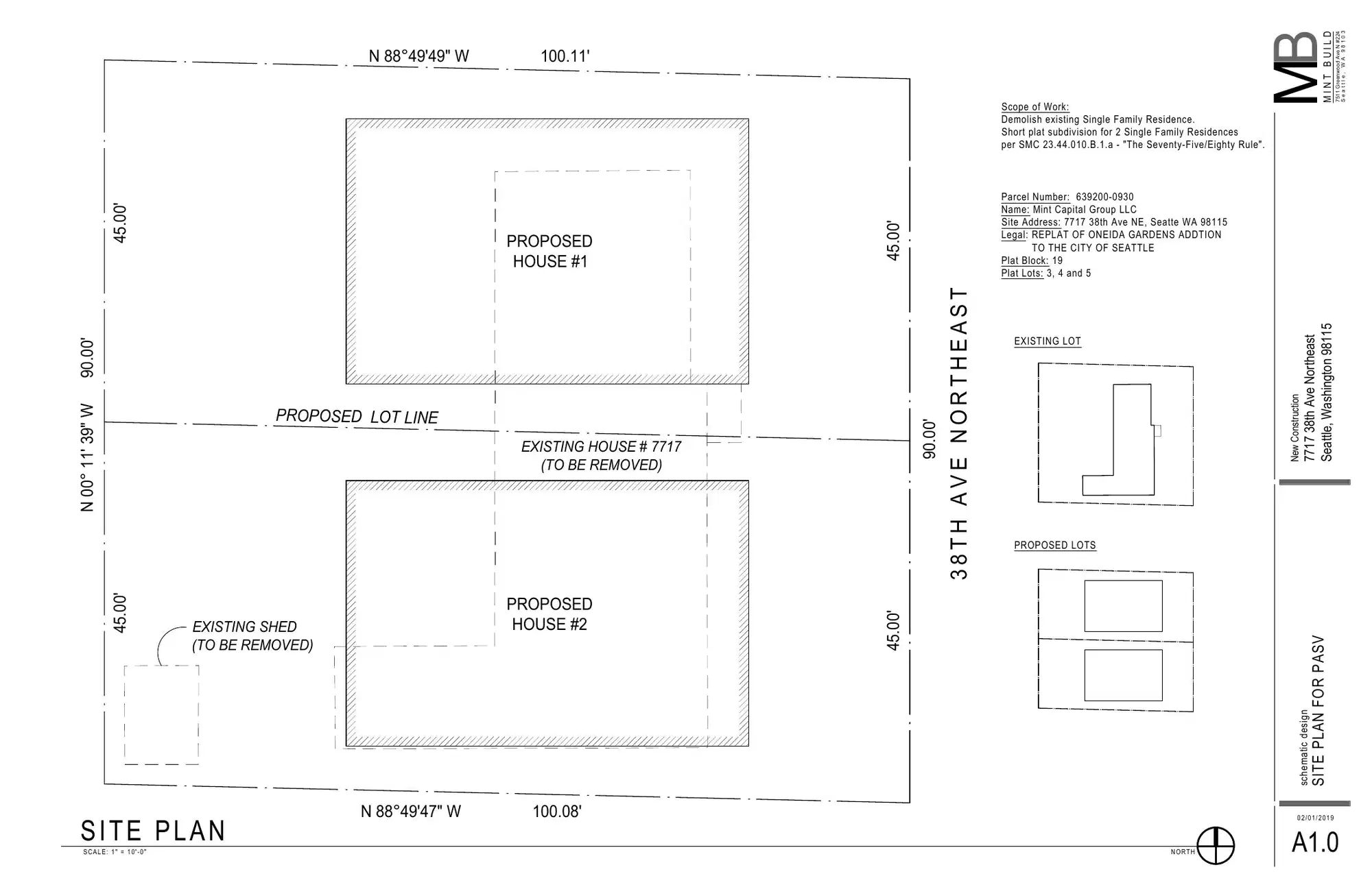 Site plan for 7717 38th Ave NE