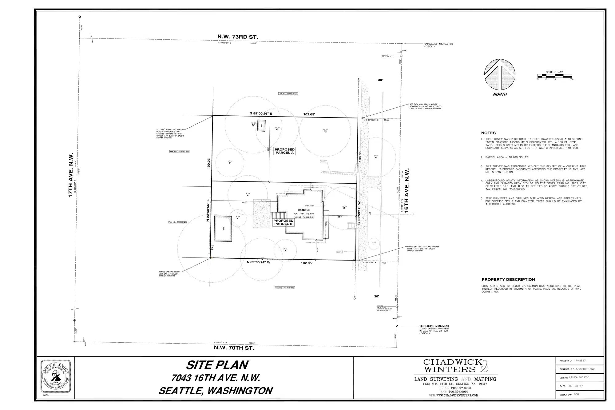 Site plan for 7043 16th Ave NW