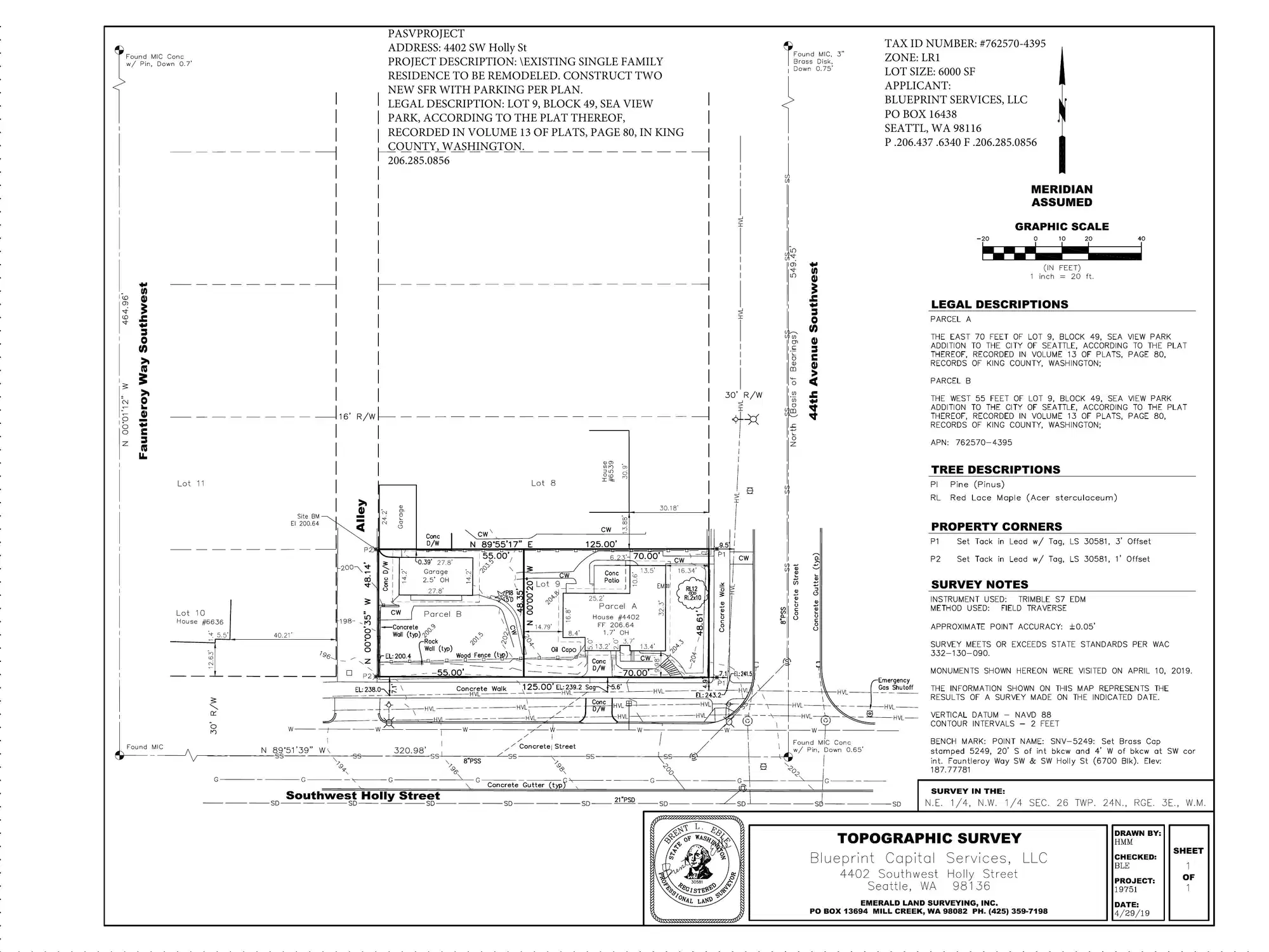 Site plan for 4406 SW Holly St