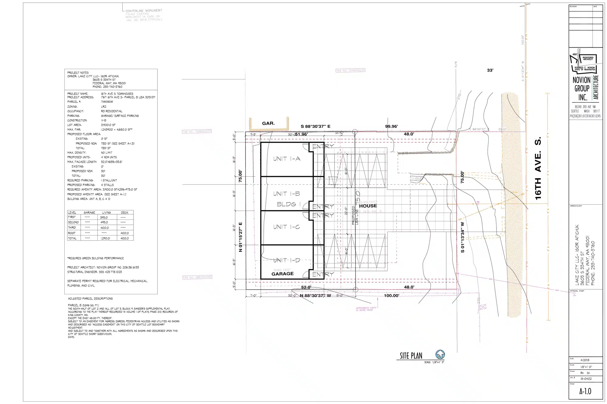 Site plan for 1767 16th Ave S