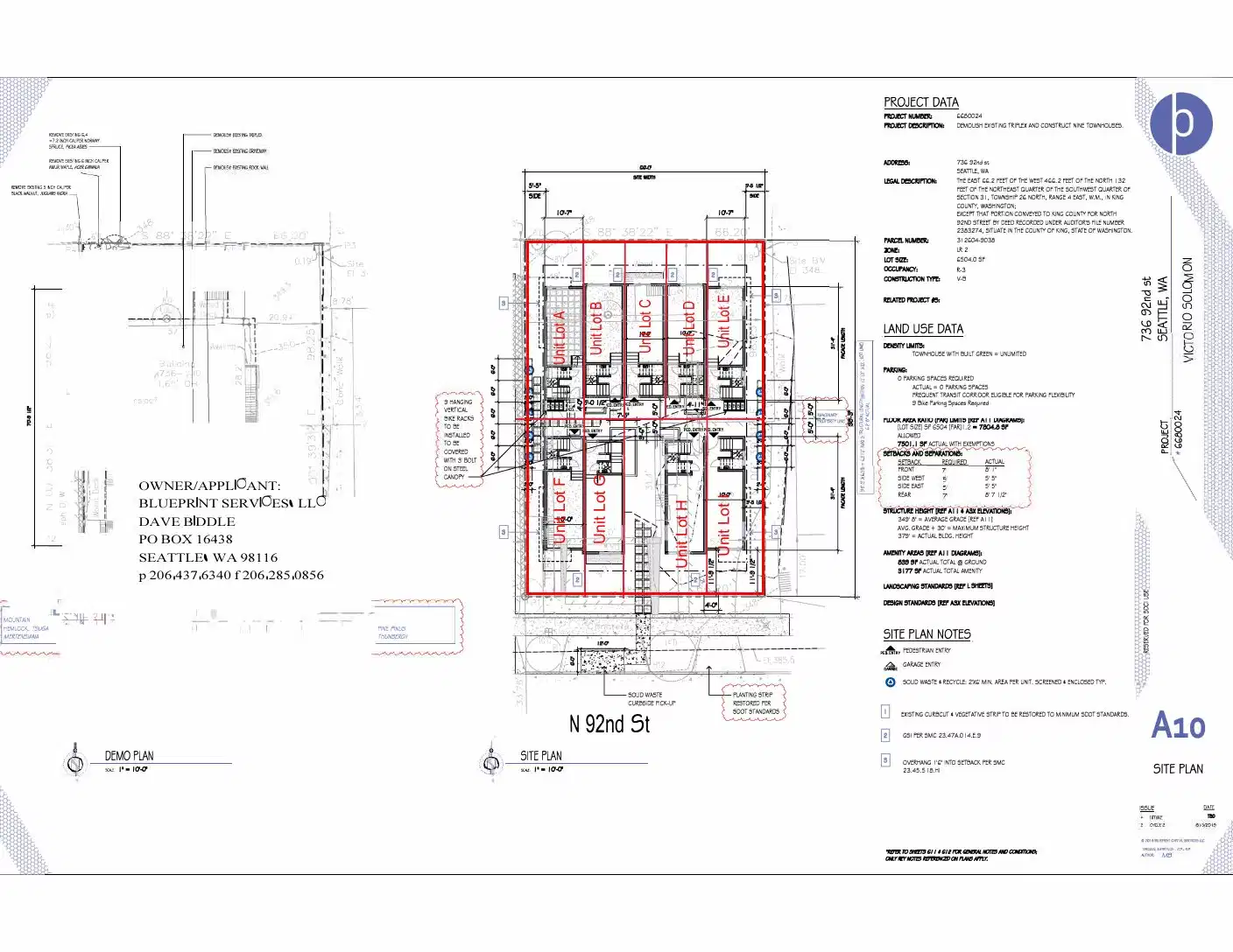 Site plan for 738C N 92nd St