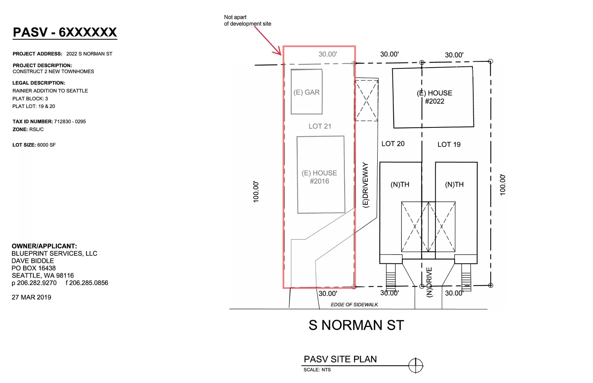 Site plan for 2022 S Norman St