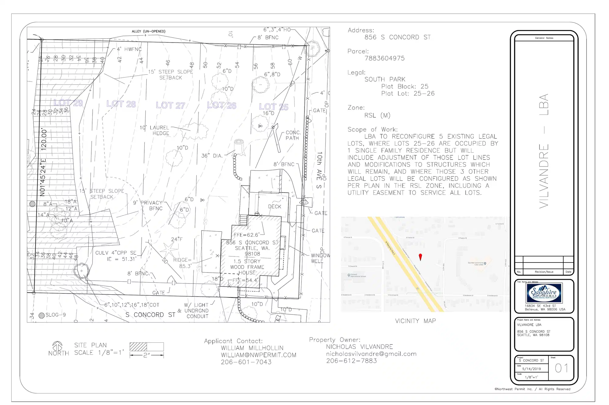 Site plan for 8821 10th Ave S