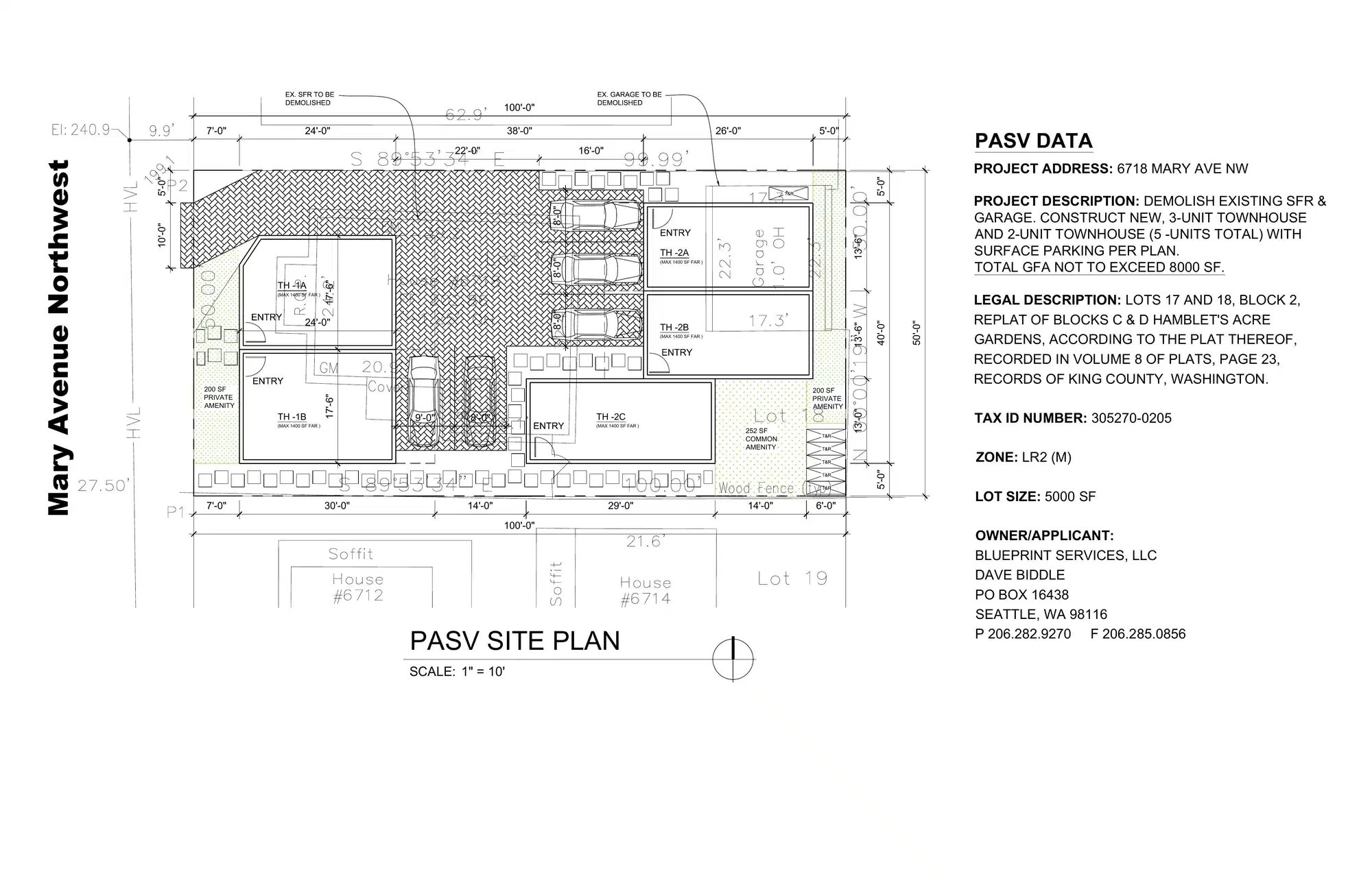 Site plan for 6718 Mary Ave NW
