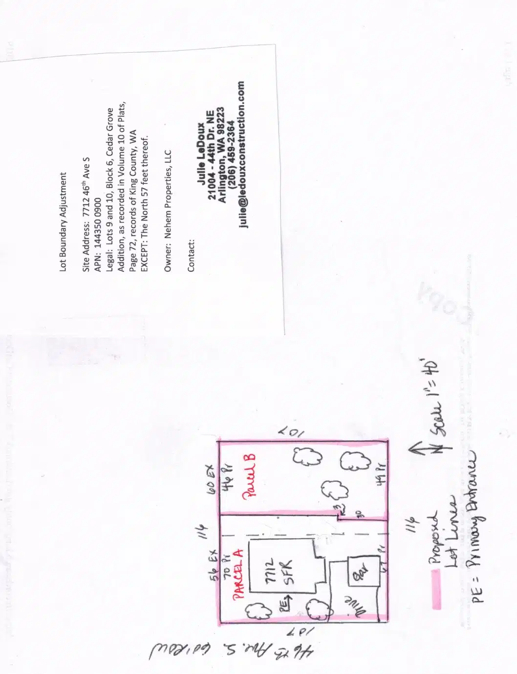 Site plan for 7714 46th Ave S