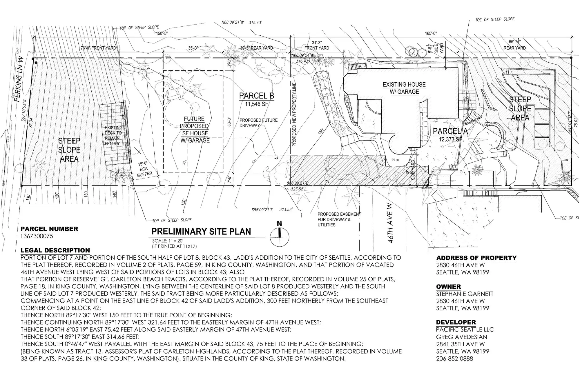 Site plan for 2835 46th Ave W