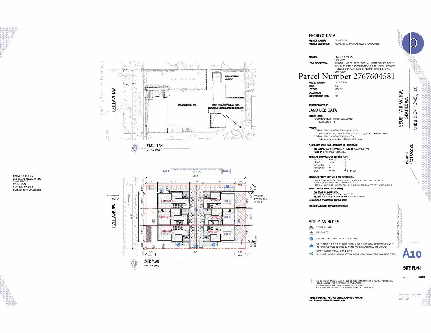 Site plan for 5806 17th Ave NW