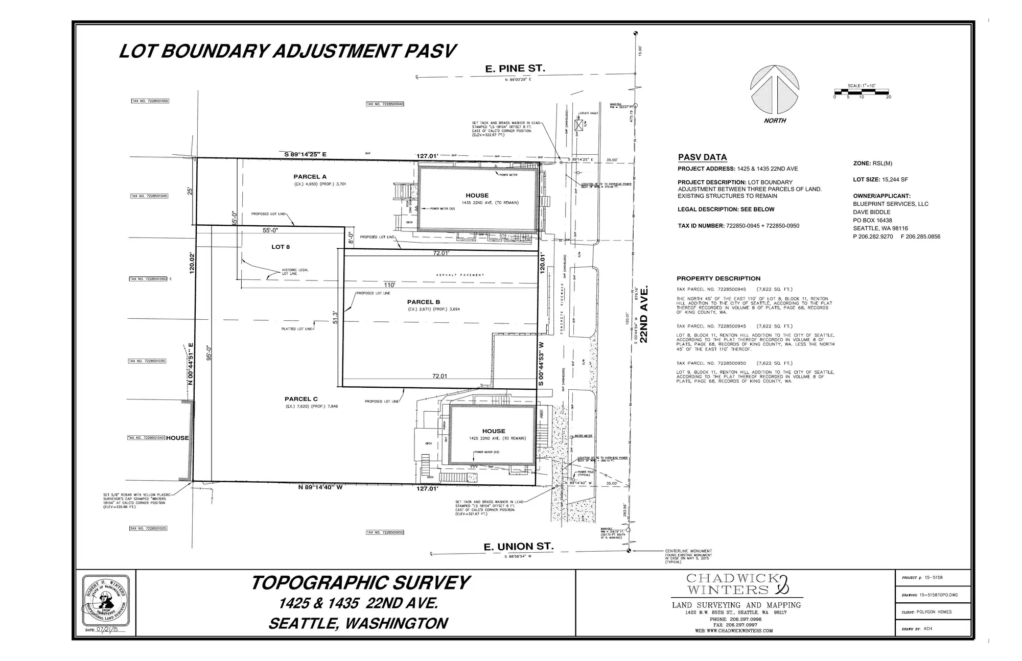 Site plan for 1431 22nd Ave