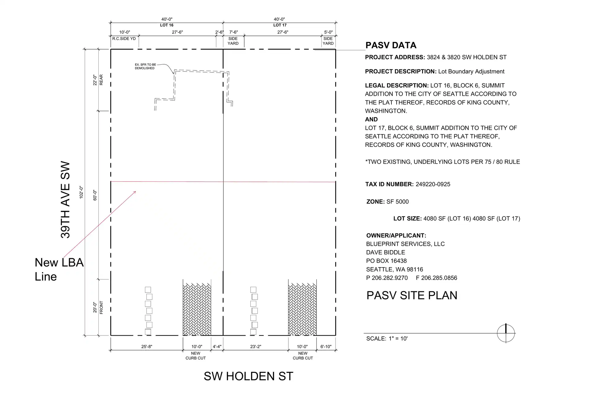 Site plan for 7618 39th Ave SW